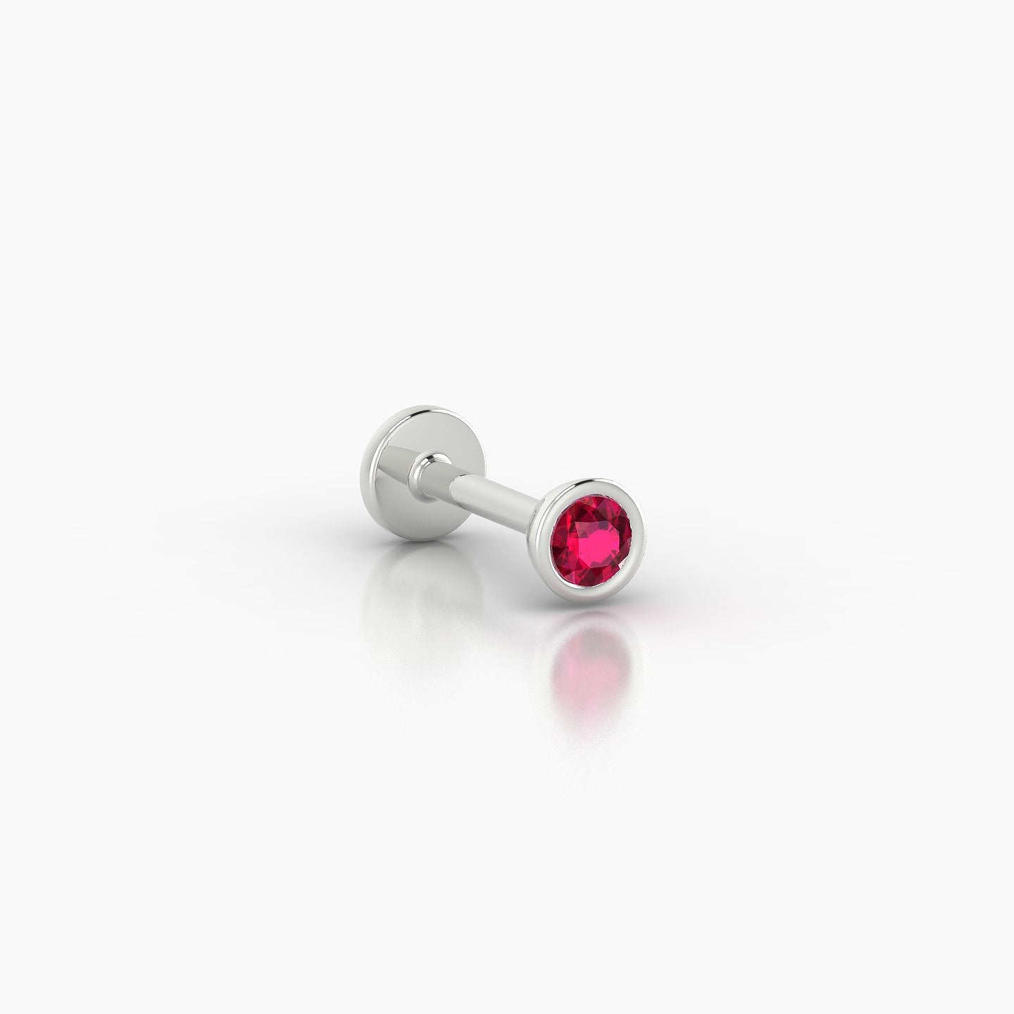 Eos | 18k White Gold 6.5 mm 3.5 mm Round Ruby Nostril Piercing