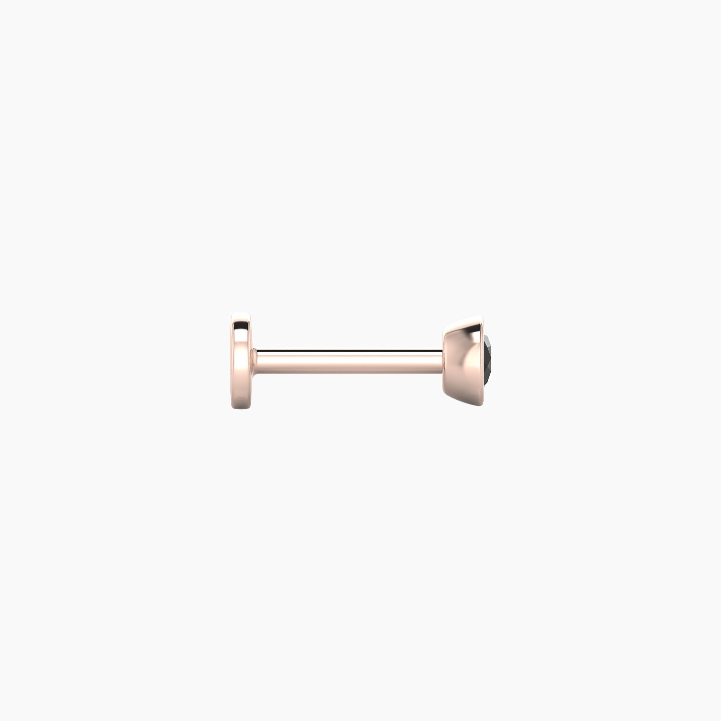 Eos | 18k Rose Gold 6.5 mm 3.5 mm Round Black Diamond Nostril Piercing