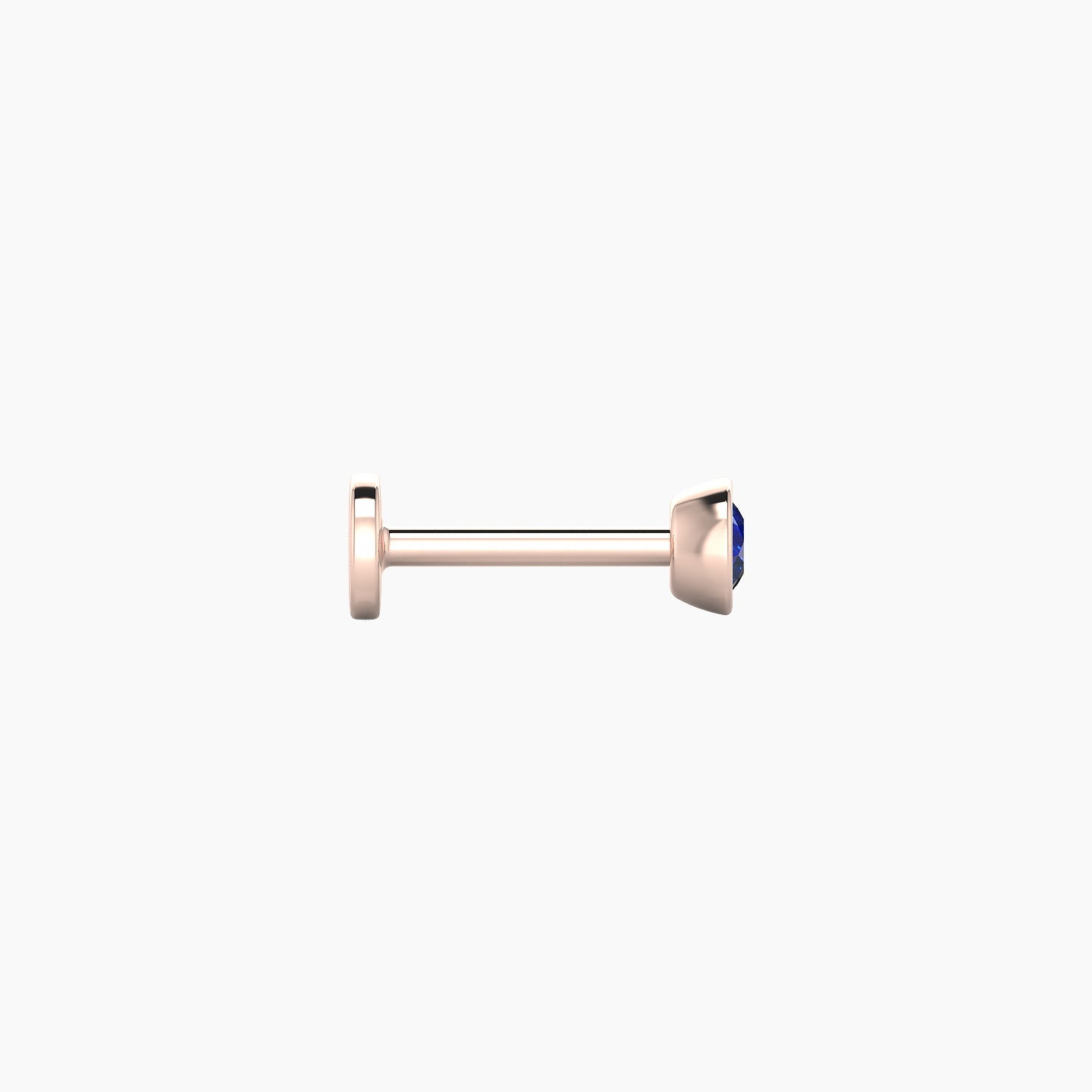 Eos | 18k Rose Gold 6.5 mm 3.5 mm Round Sapphire Nostril Piercing