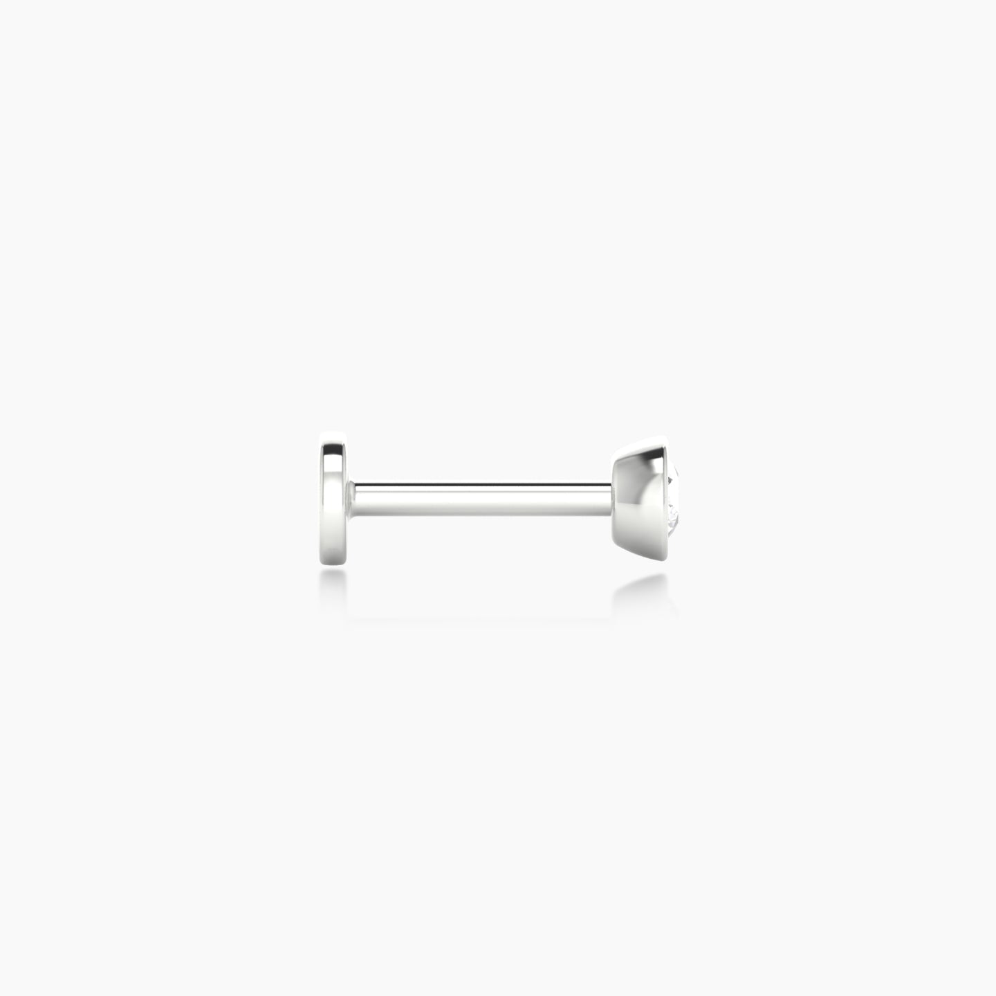 Eos | 18k White Gold 3.5 mm 6.5 mm Round Diamond Nostril Piercing