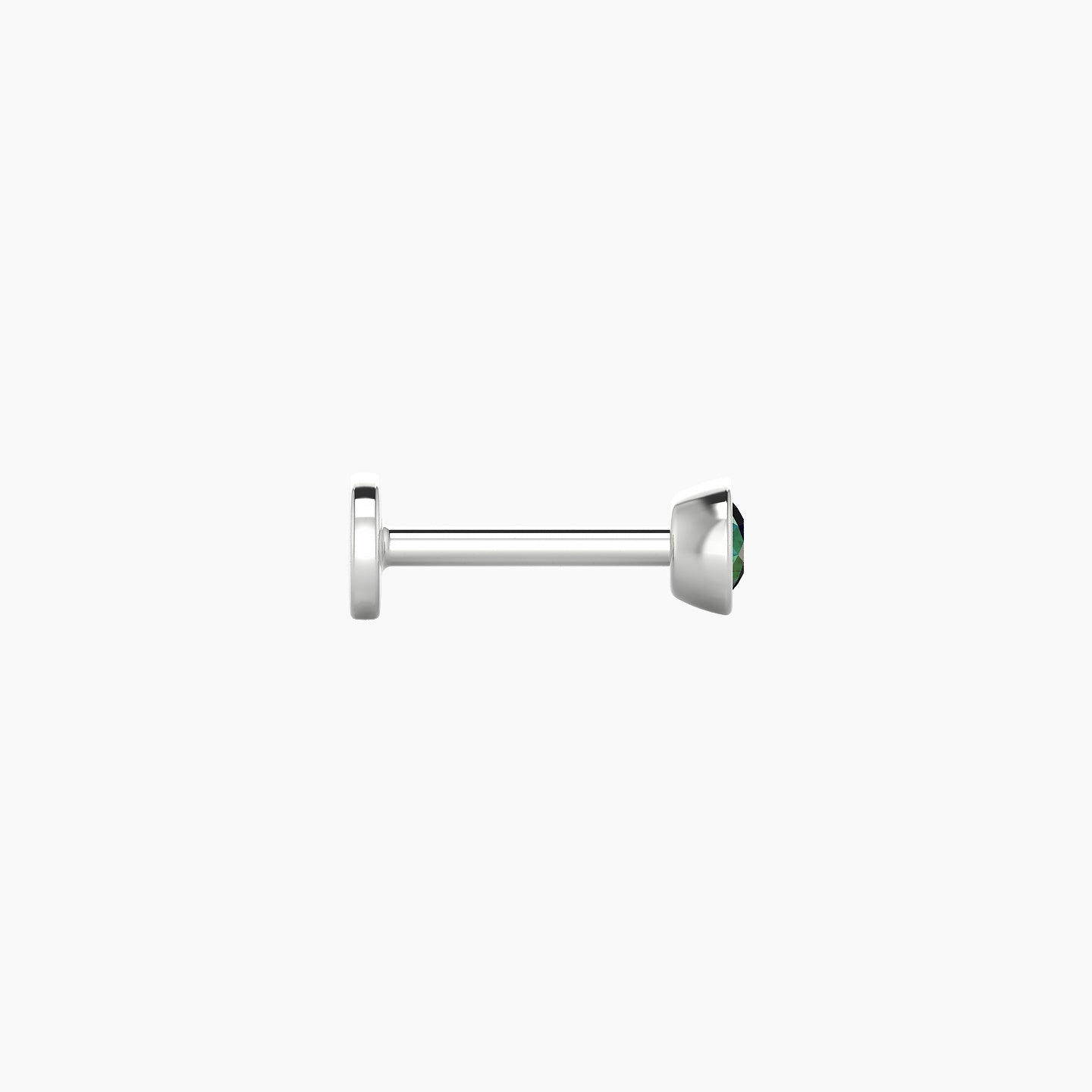 Eos | 18k White Gold 6.5 mm 3.5 mm Round Emerald Nostril Piercing