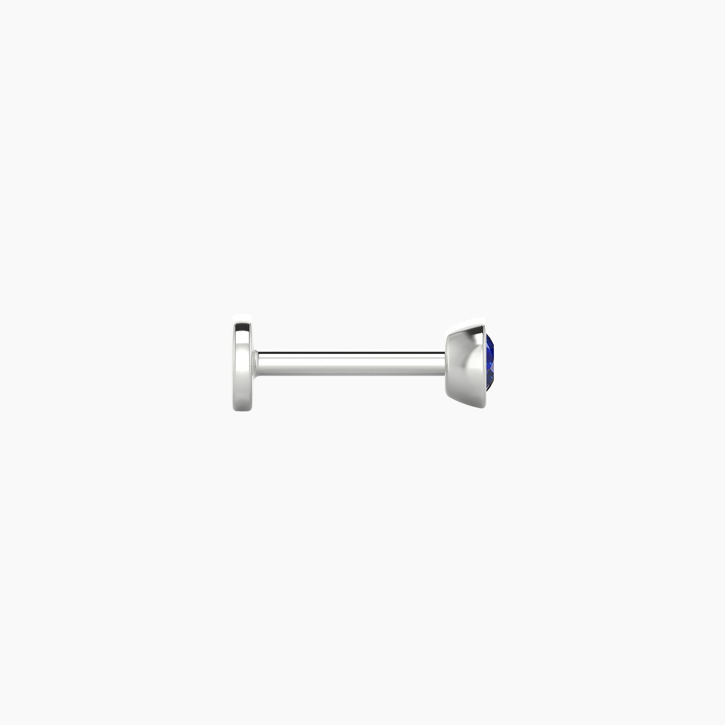 Eos | 18k White Gold 6.5 mm 3.5 mm Round Sapphire Nostril Piercing