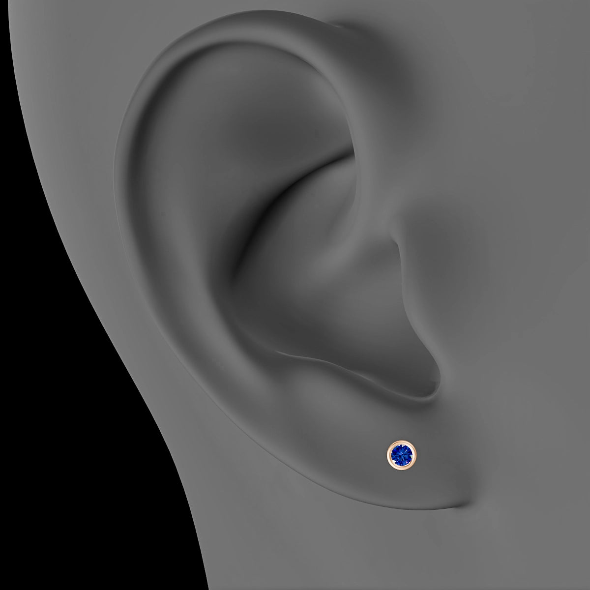 Eos | 18k Rose Gold 6.5 mm 3.5 mm Round Sapphire Piercing