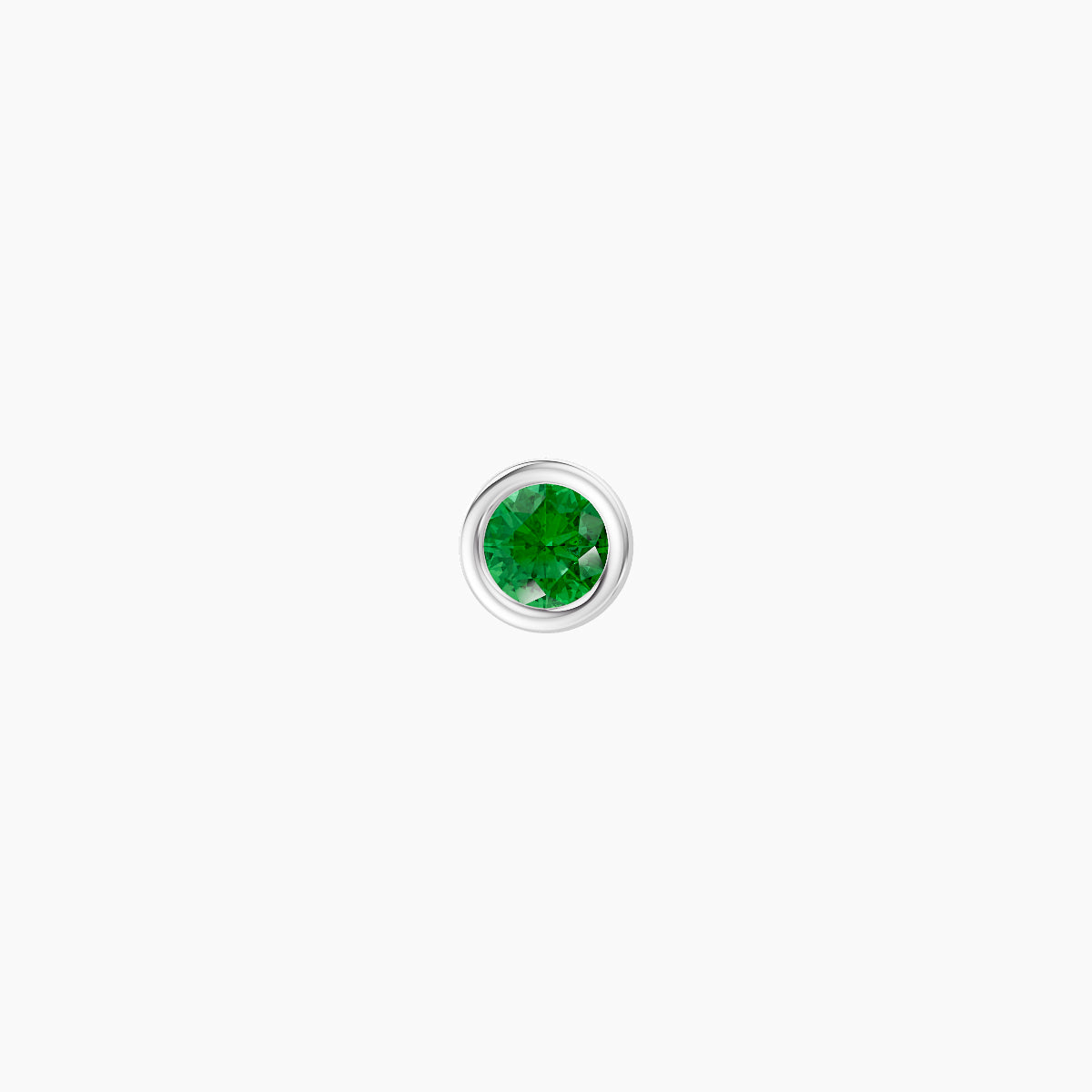 Eos | 18k White Gold 6.5 mm 3.5 mm Round Emerald Piercing