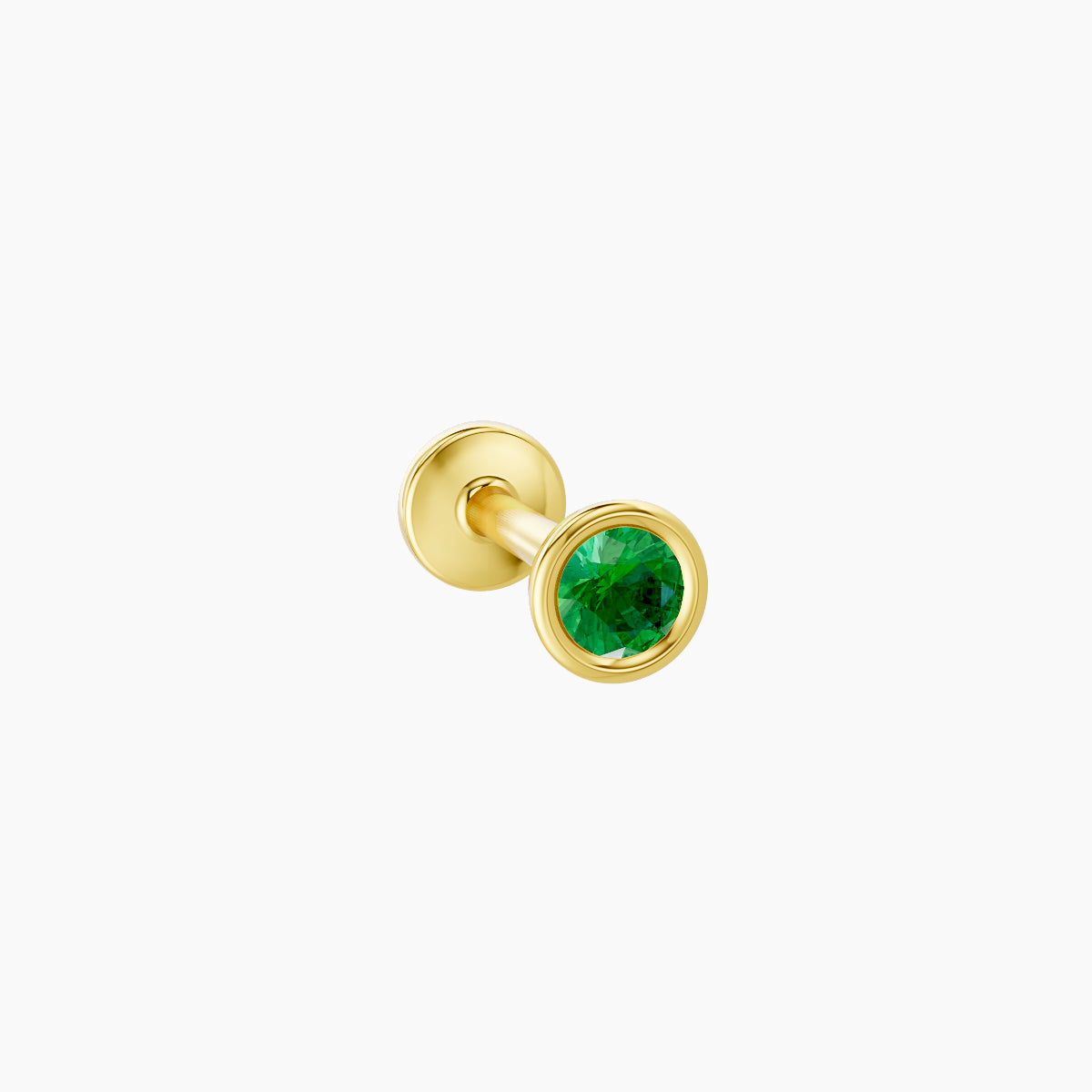 Eos | 18k Yellow Gold 6.5 mm 3.5 mm Round Emerald Piercing