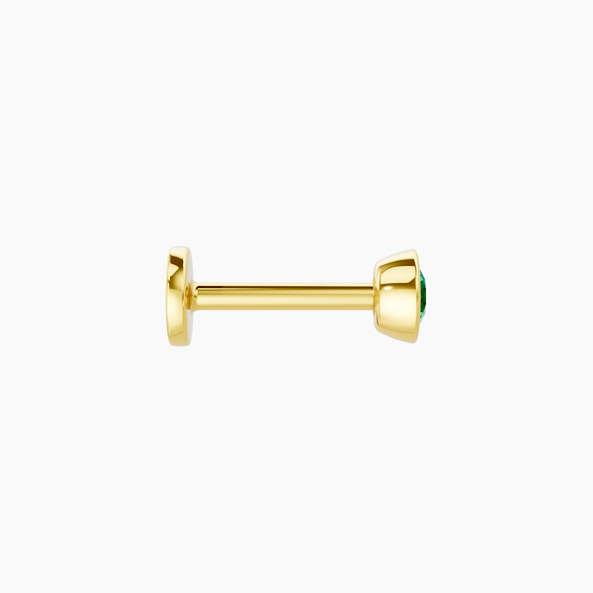 Eos | 18k Yellow Gold 6.5 mm 3.5 mm Round Emerald Piercing