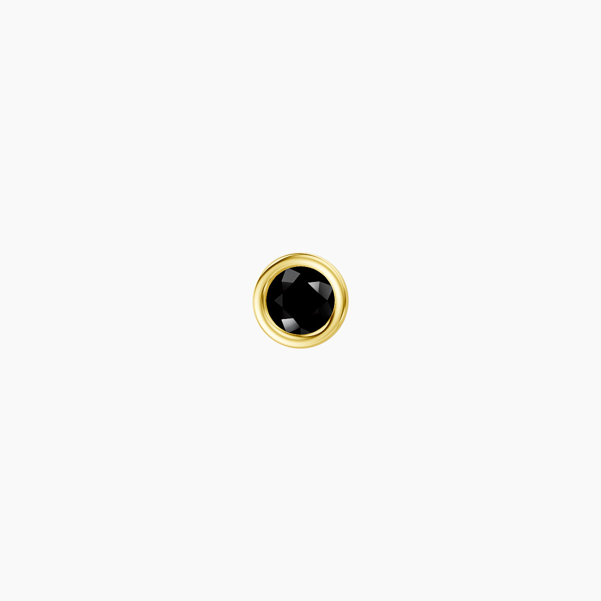 Eos | 18k Yellow Gold 8 mm 3.5 mm Round Black Diamond Nose Piercing