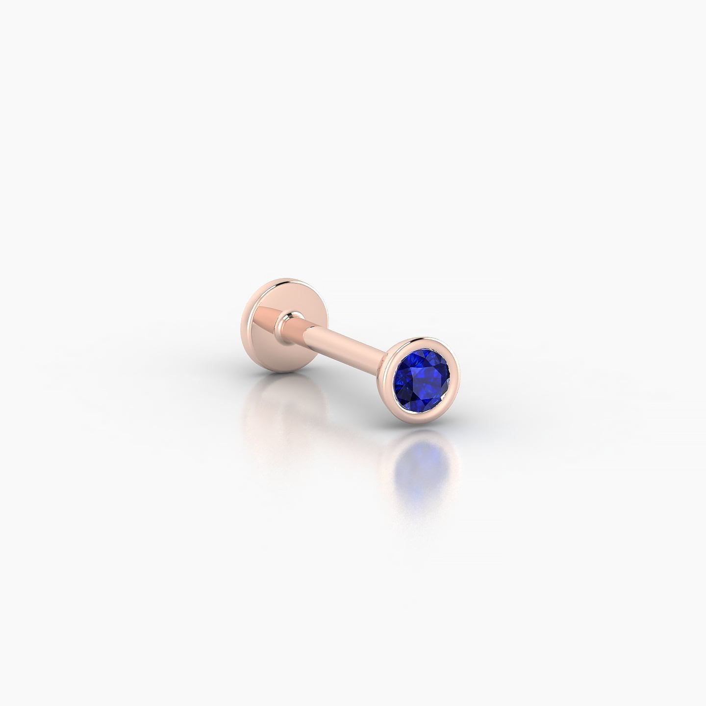 Eos | 18k Rose Gold 8 mm 3.5 mm Round Sapphire Nostril Piercing