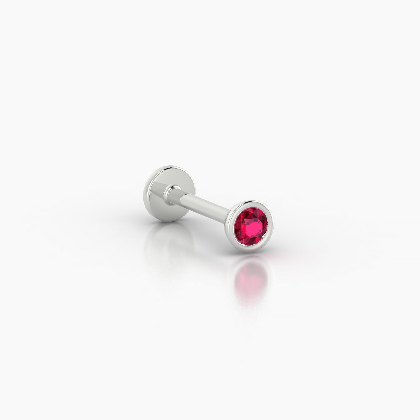 Eos | 18k White Gold 8 mm 3.5 mm Round Ruby Nostril Piercing