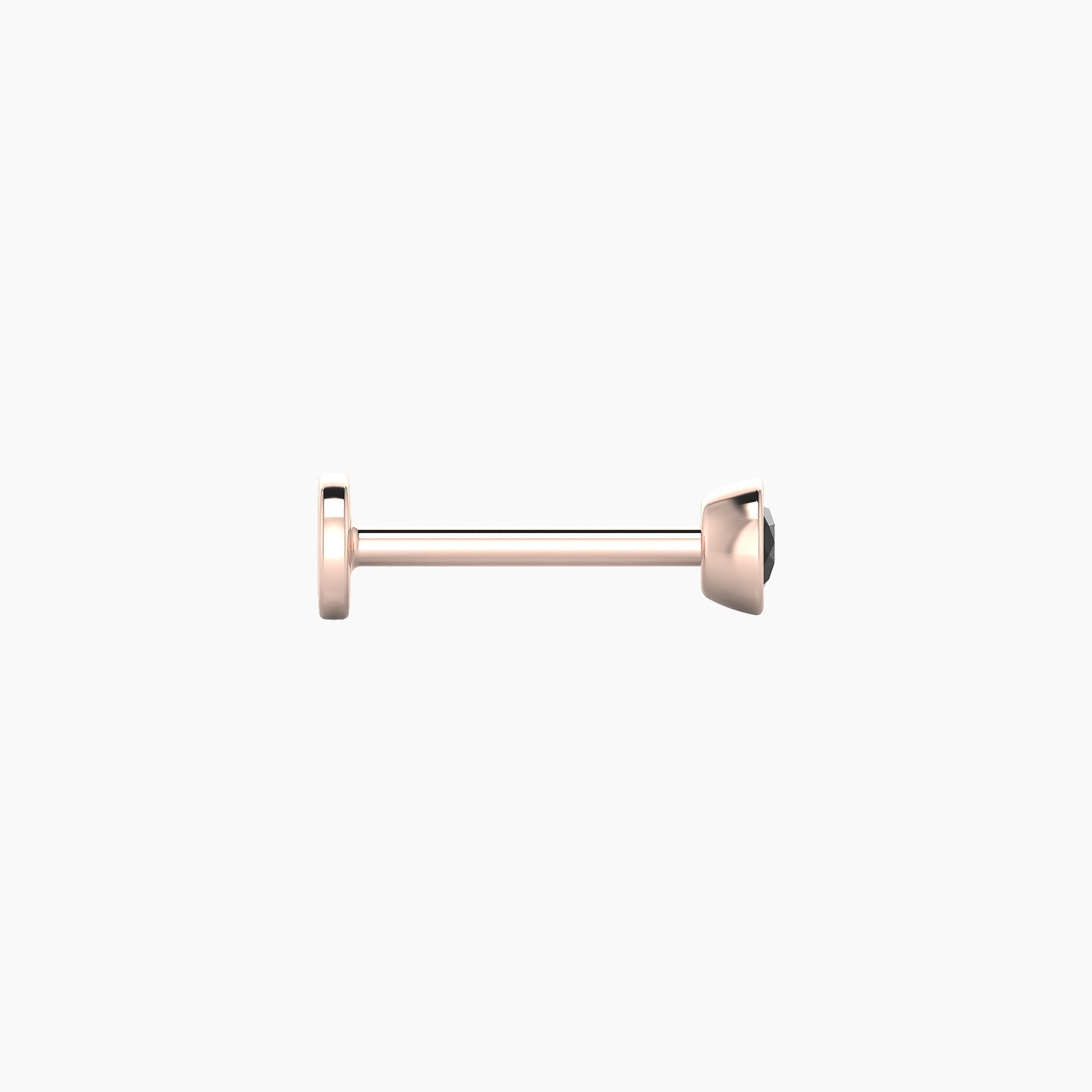 Eos | 18k Rose Gold 8 mm 3.5 mm Round Black Diamond Nostril Piercing