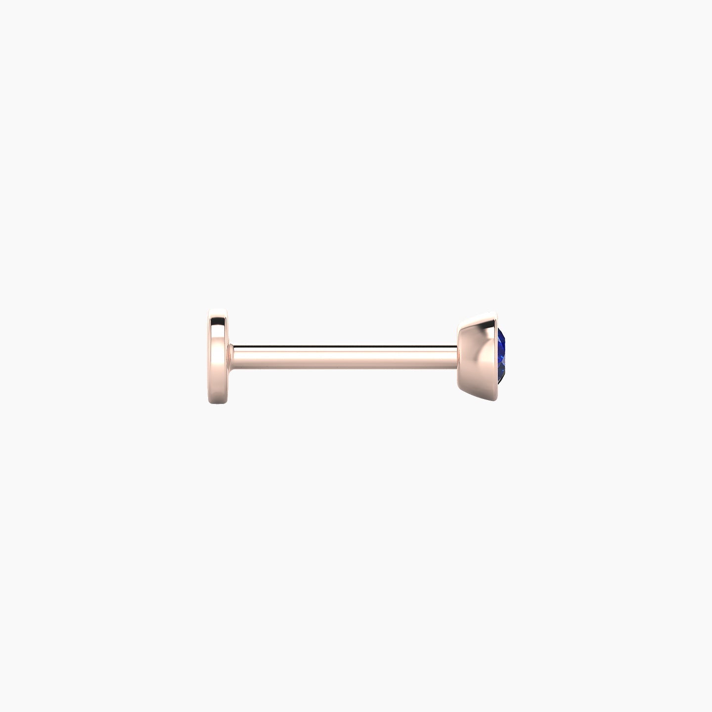 Eos | 18k Rose Gold 8 mm 3.5 mm Round Sapphire Nostril Piercing