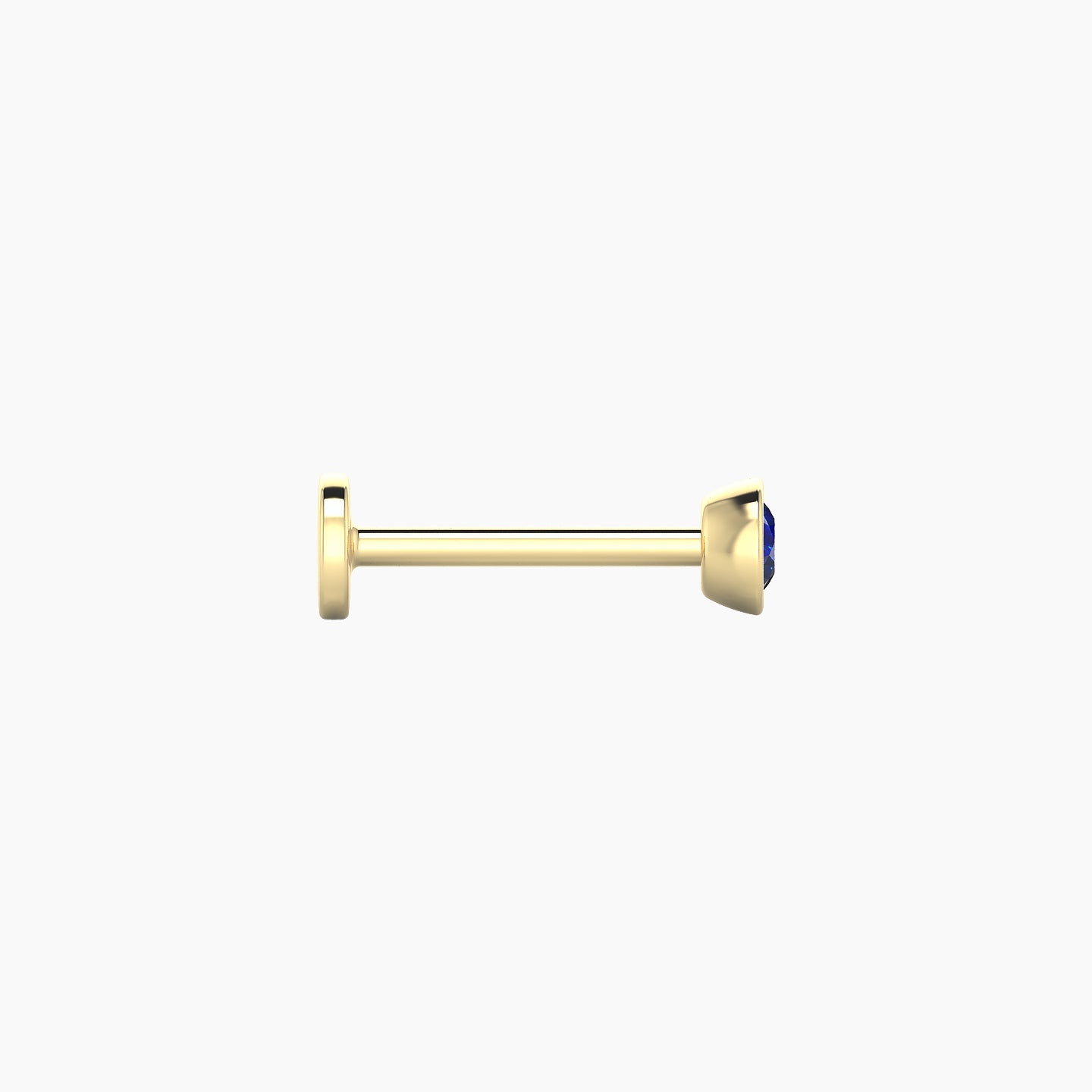 Eos | 18k Yellow Gold 8 mm 3.5 mm Round Sapphire Nostril Piercing