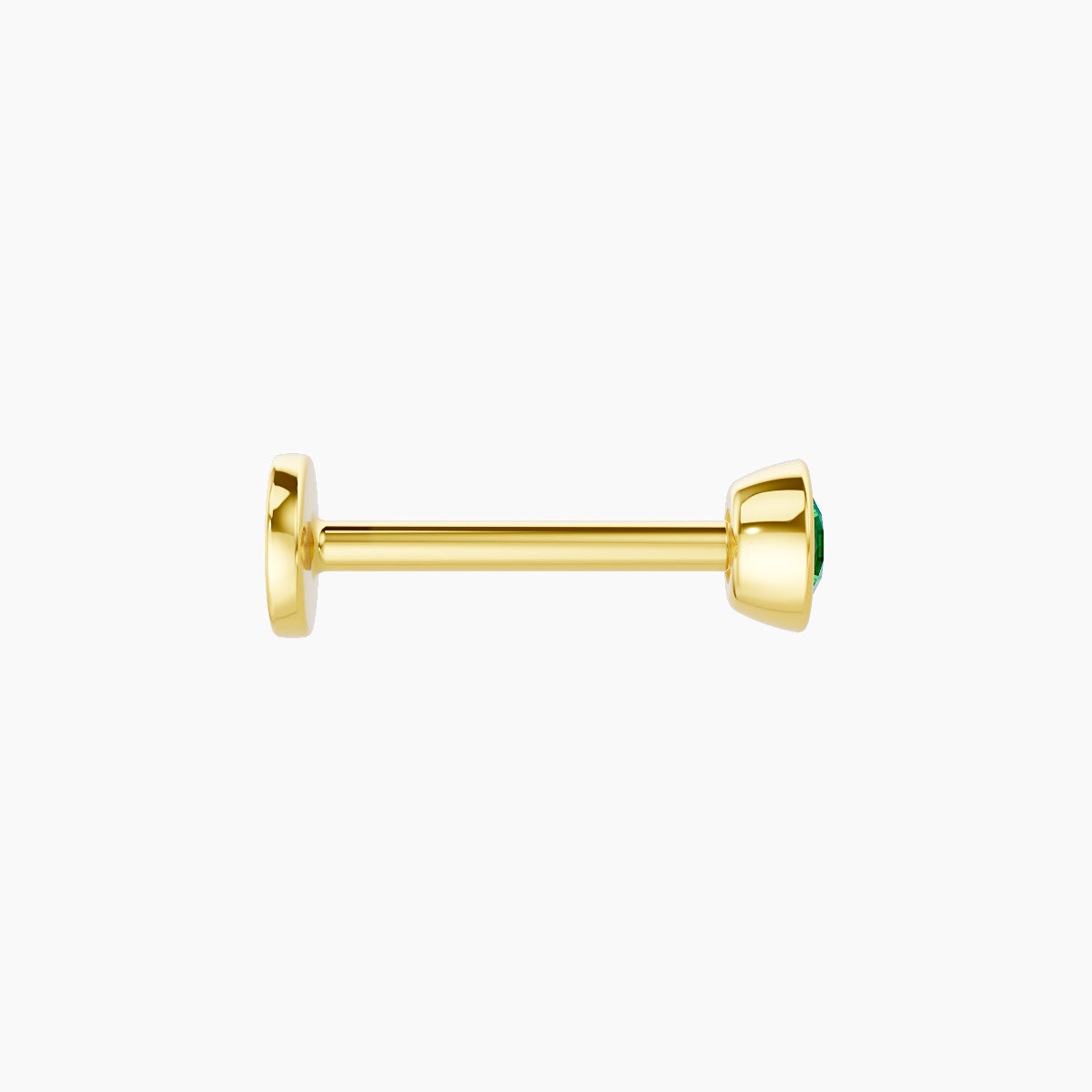 Eos | 18k Yellow Gold 8 mm 3.5 mm Round Emerald Piercing