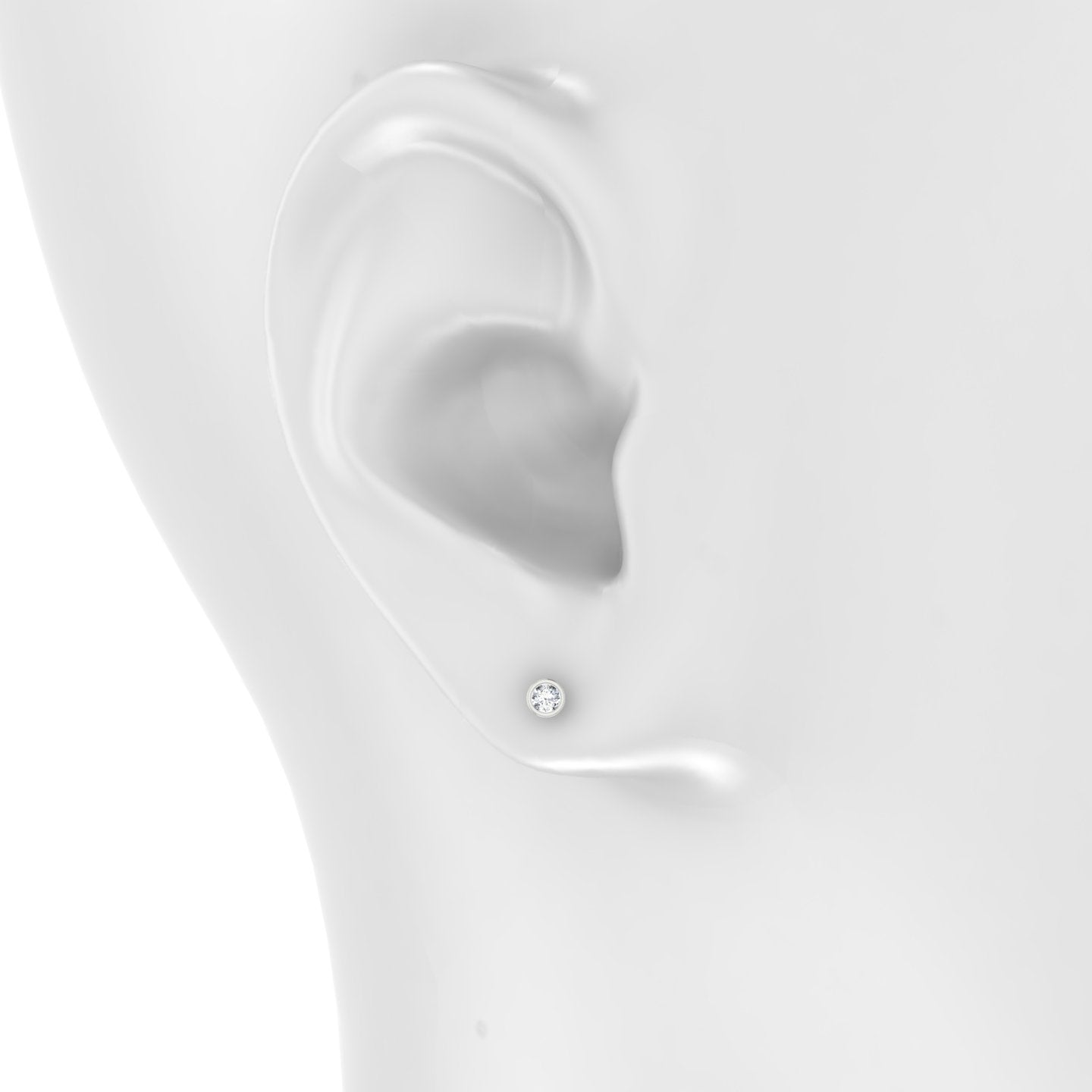 Eos | 18k White Gold 3.5 mm Round Diamond Earring