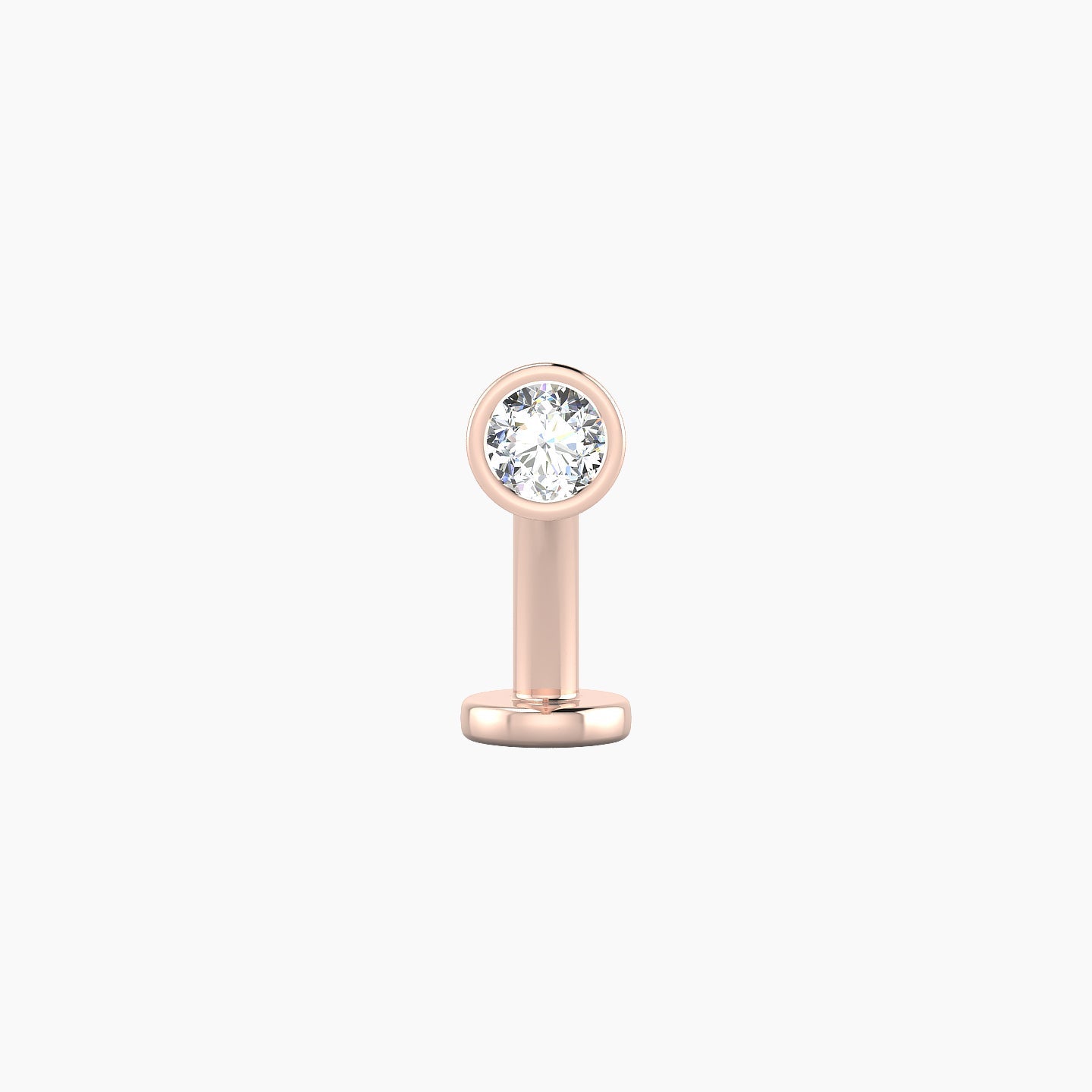 Eos | 18k Rose Gold 4 mm 10 mm Round Diamond Floating Navel Piercing