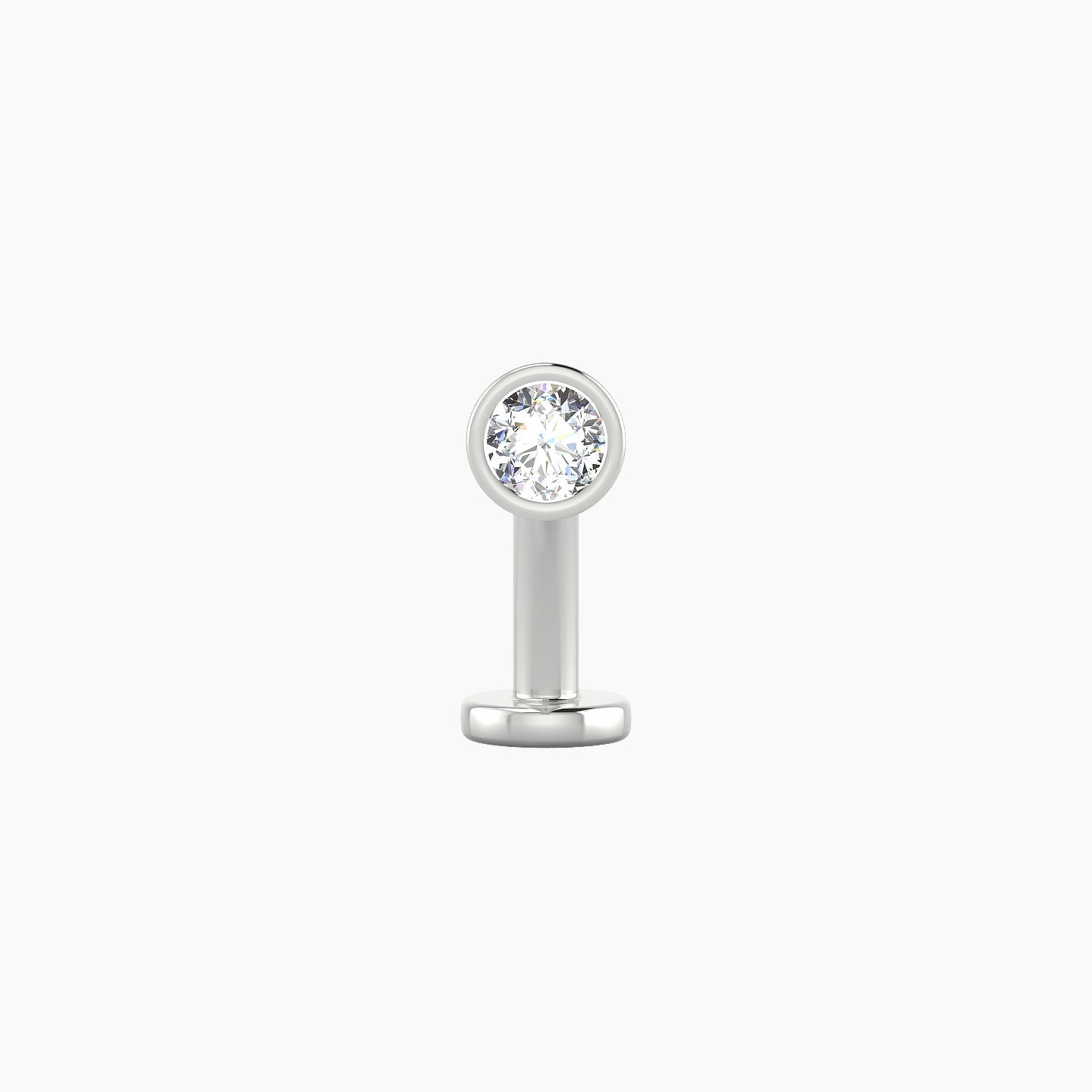 Eos | 18k White Gold 4 mm 10 mm Round Diamond Floating Navel Piercing