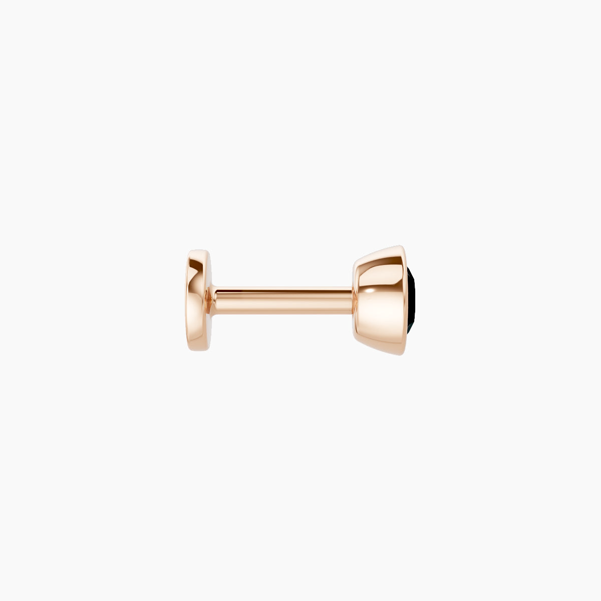 Eos | 18k Rose Gold 5 mm 4 mm Round Black Diamond Nose Piercing
