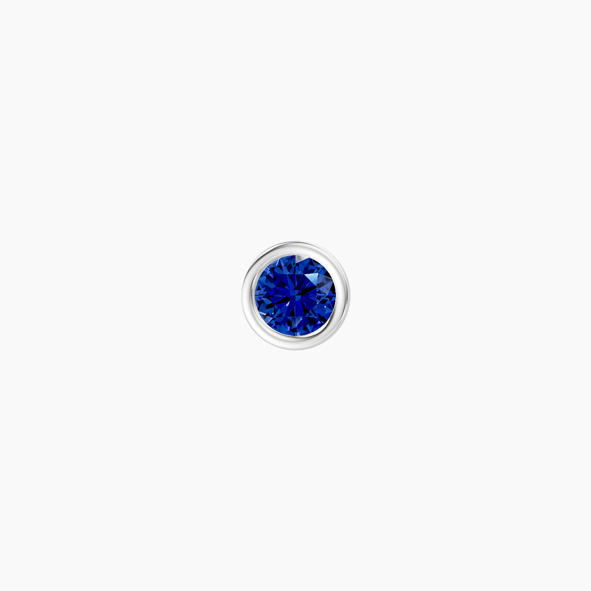 Eos | 18k White Gold 5 mm 4 mm Round Sapphire Nose Piercing