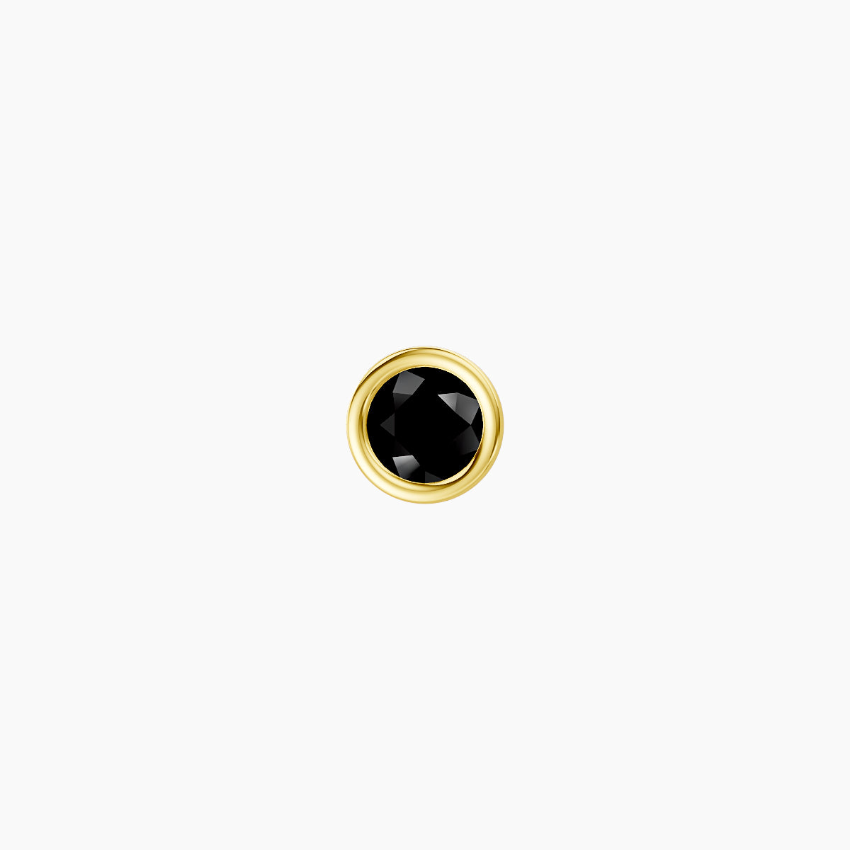Eos | 18k Yellow Gold 5 mm 4 mm Round Black Diamond Nose Piercing