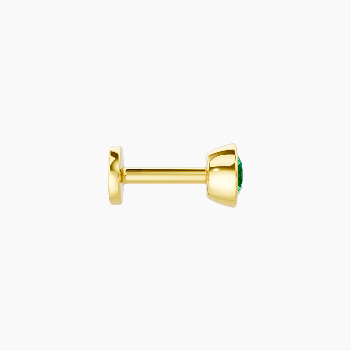 Eos | 18k Yellow Gold 5 mm 4 mm Round Emerald Nose Piercing