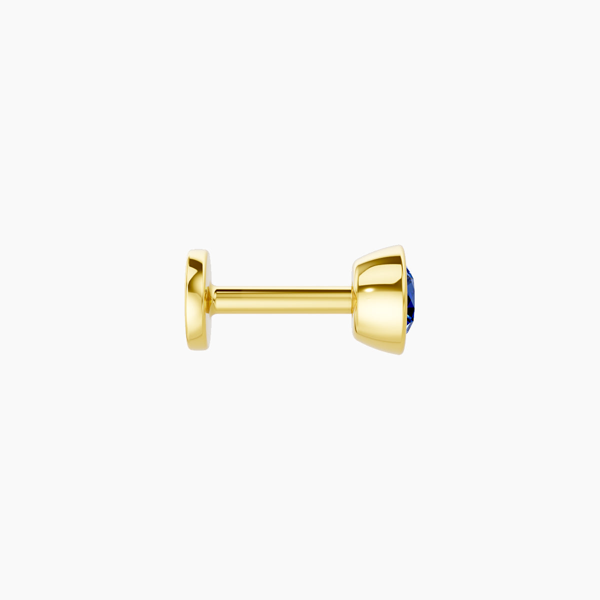 Eos | 18k Yellow Gold 5 mm 4 mm Round Sapphire Nose Piercing