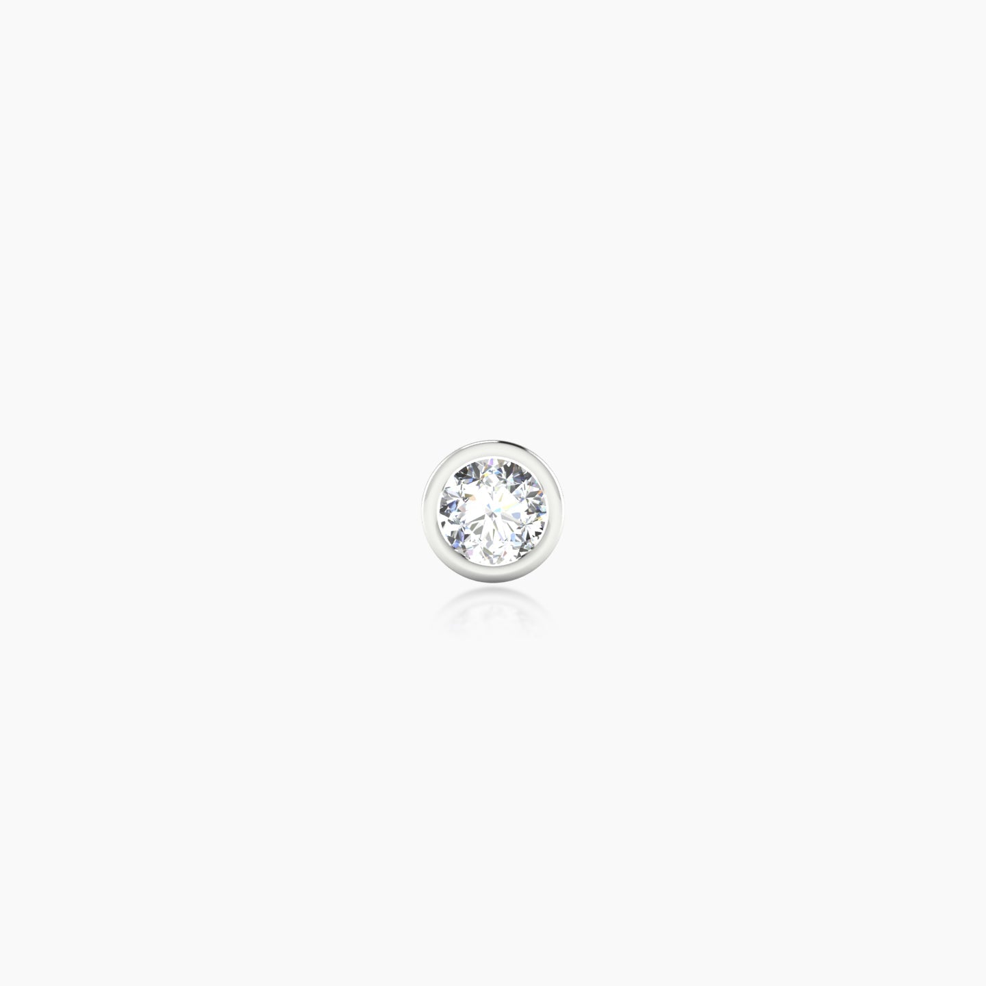 Eos | 18k White Gold 4 mm 5 mm Round Diamond Nostril Piercing