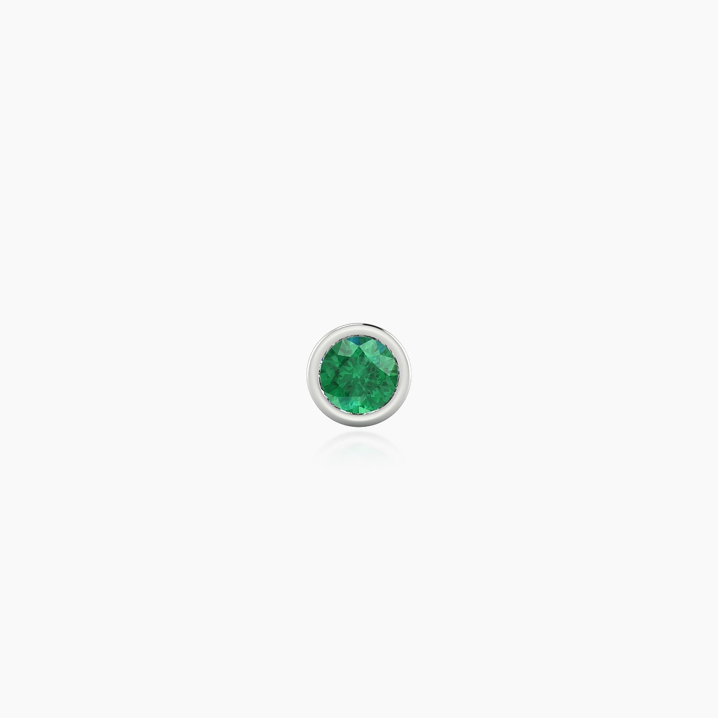 Eos | 18k White Gold 5 mm 4 mm Round Emerald Nostril Piercing