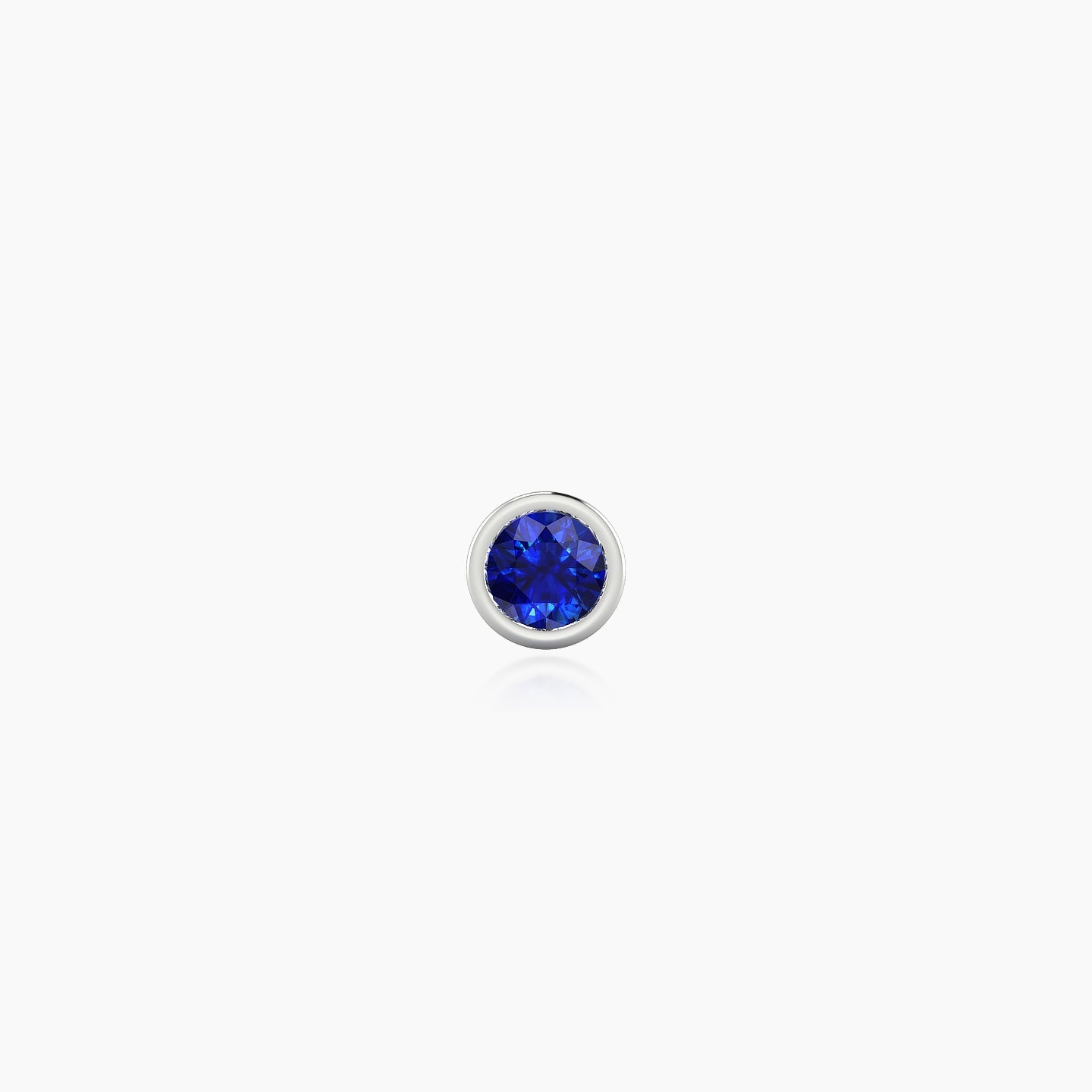 Eos | 18k White Gold 5 mm 4 mm Round Sapphire Nostril Piercing