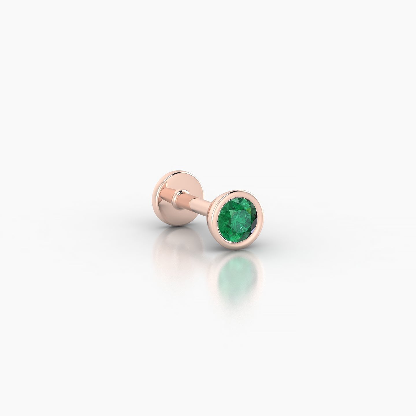 Eos | 18k Rose Gold 5 mm 4 mm Round Emerald Nostril Piercing