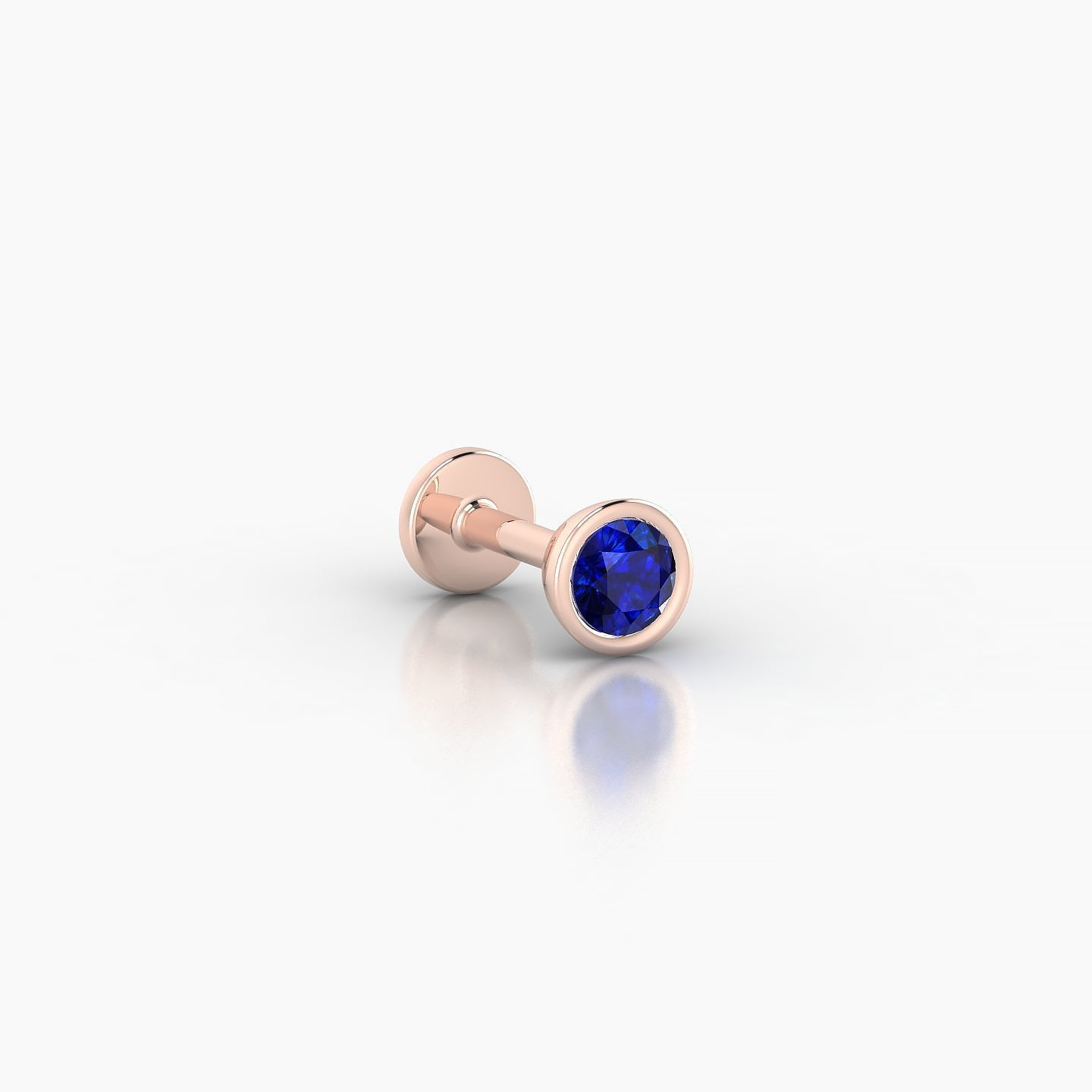 Eos | 18k Rose Gold 5 mm 4 mm Round Sapphire Nostril Piercing