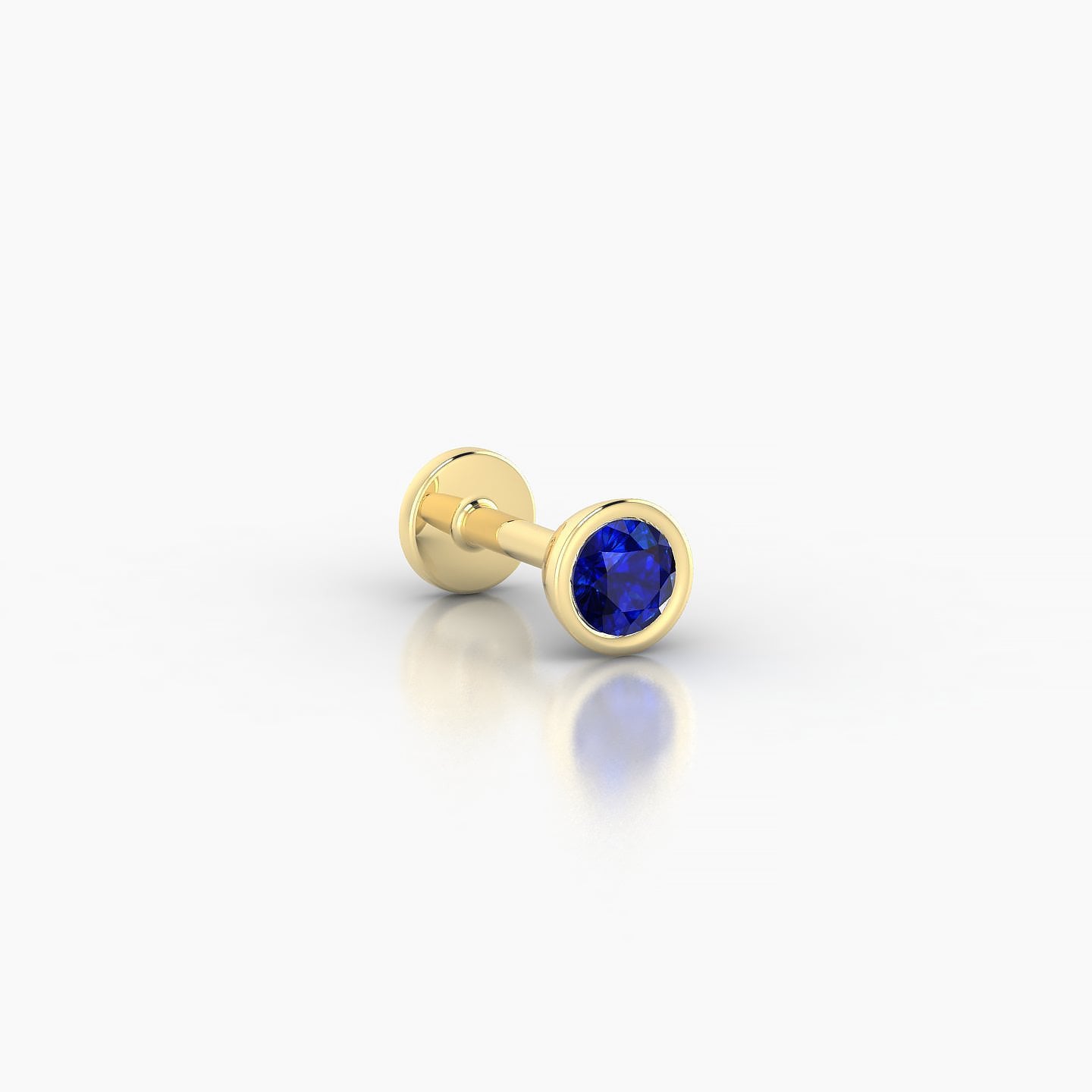 Eos | 18k Yellow Gold 5 mm 4 mm Round Sapphire Nostril Piercing