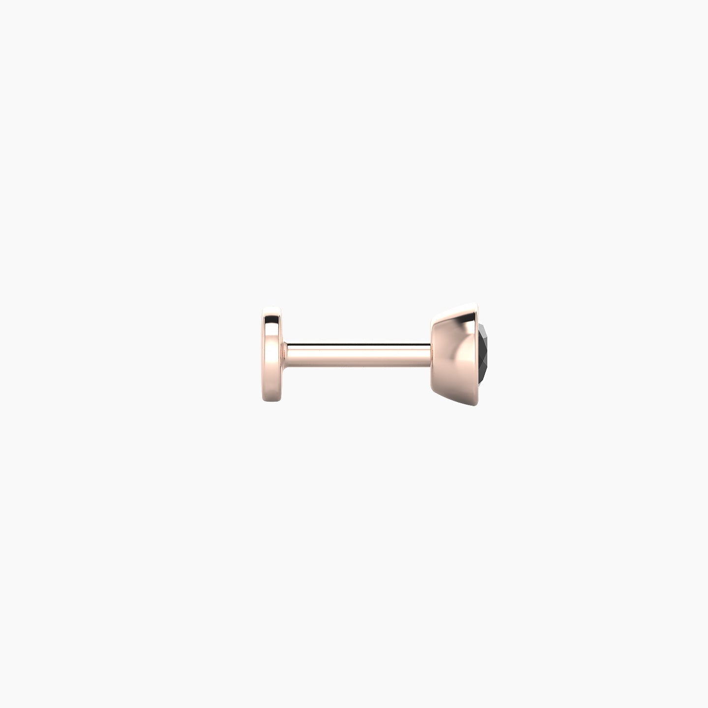 Eos | 18k Rose Gold 5 mm 4 mm Round Black Diamond Nostril Piercing