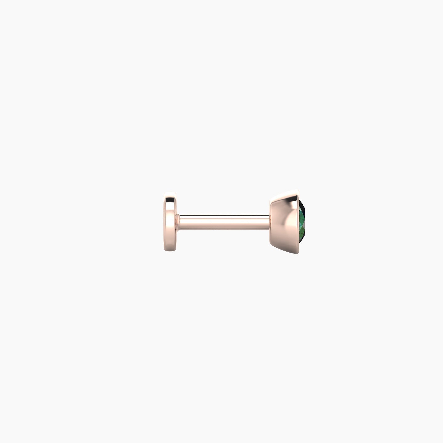 Eos | 18k Rose Gold 5 mm 4 mm Round Emerald Nostril Piercing