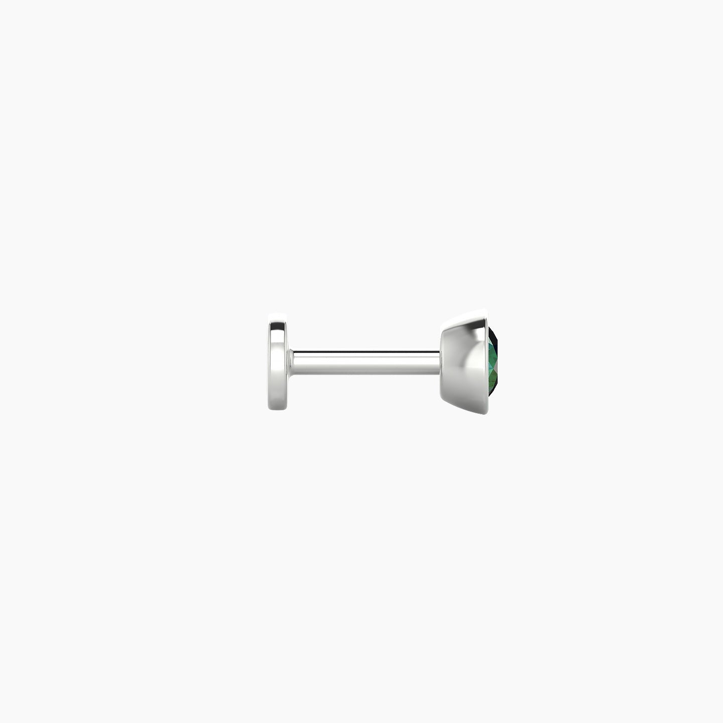 Eos | 18k White Gold 5 mm 4 mm Round Emerald Nostril Piercing