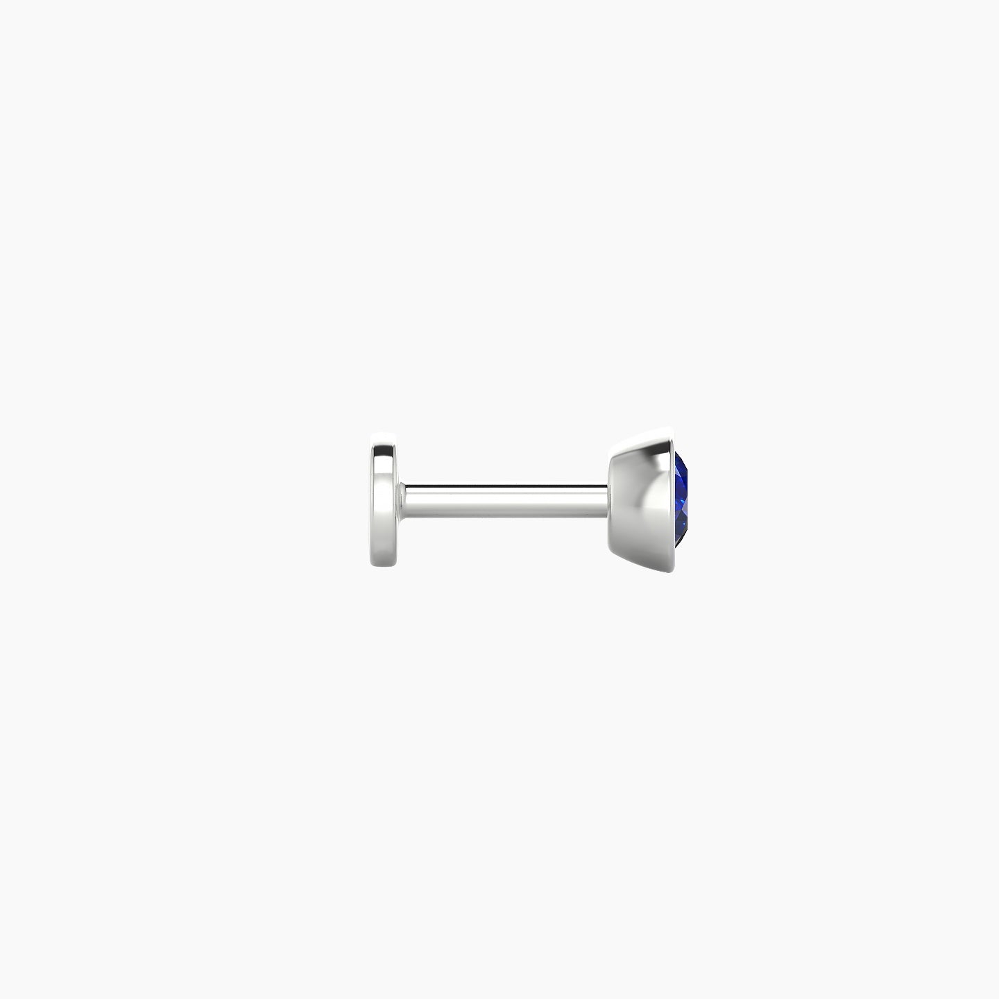 Eos | 18k White Gold 5 mm 4 mm Round Sapphire Nostril Piercing