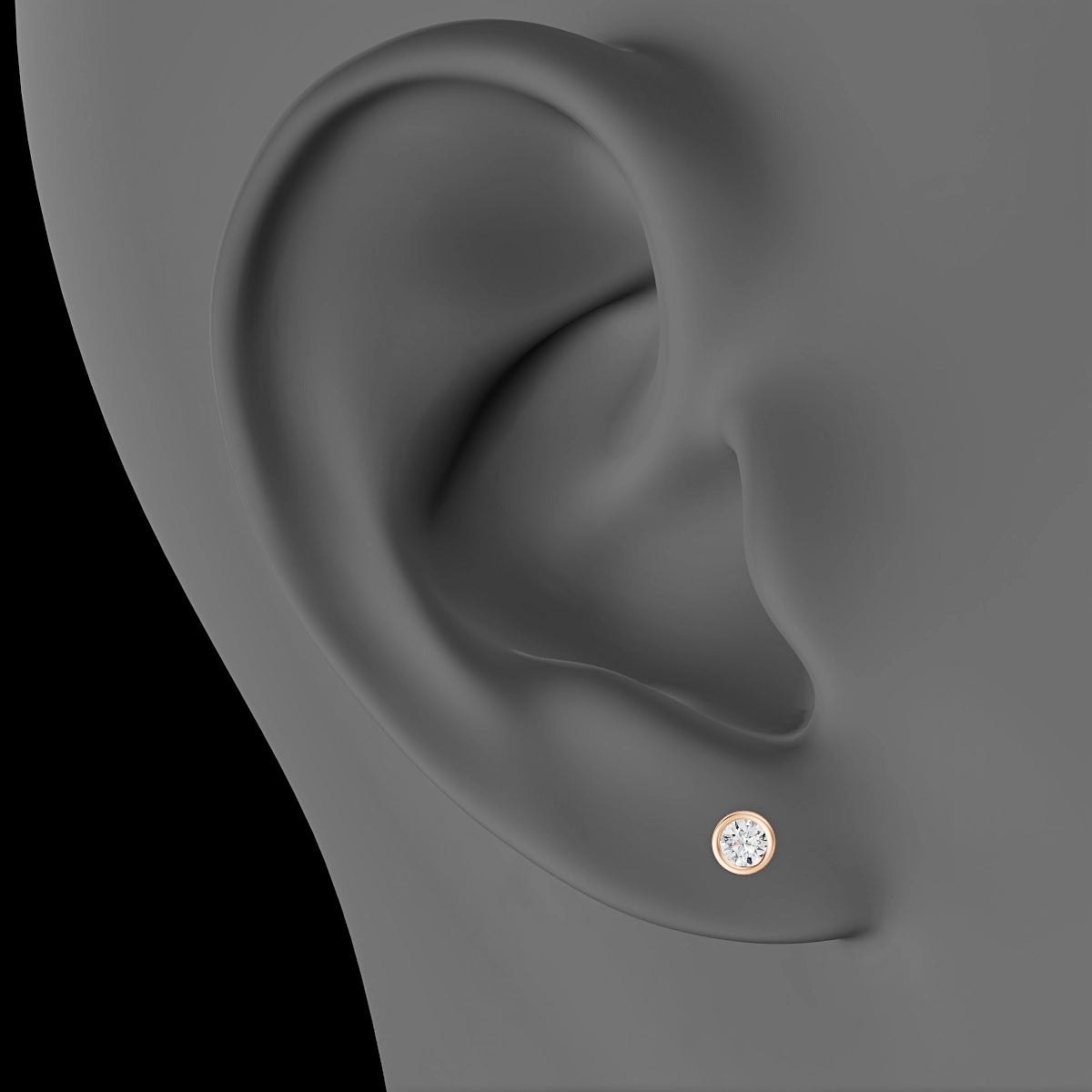 Eos | 18k Rose Gold 4 mm 5 mm Round Diamond Piercing
