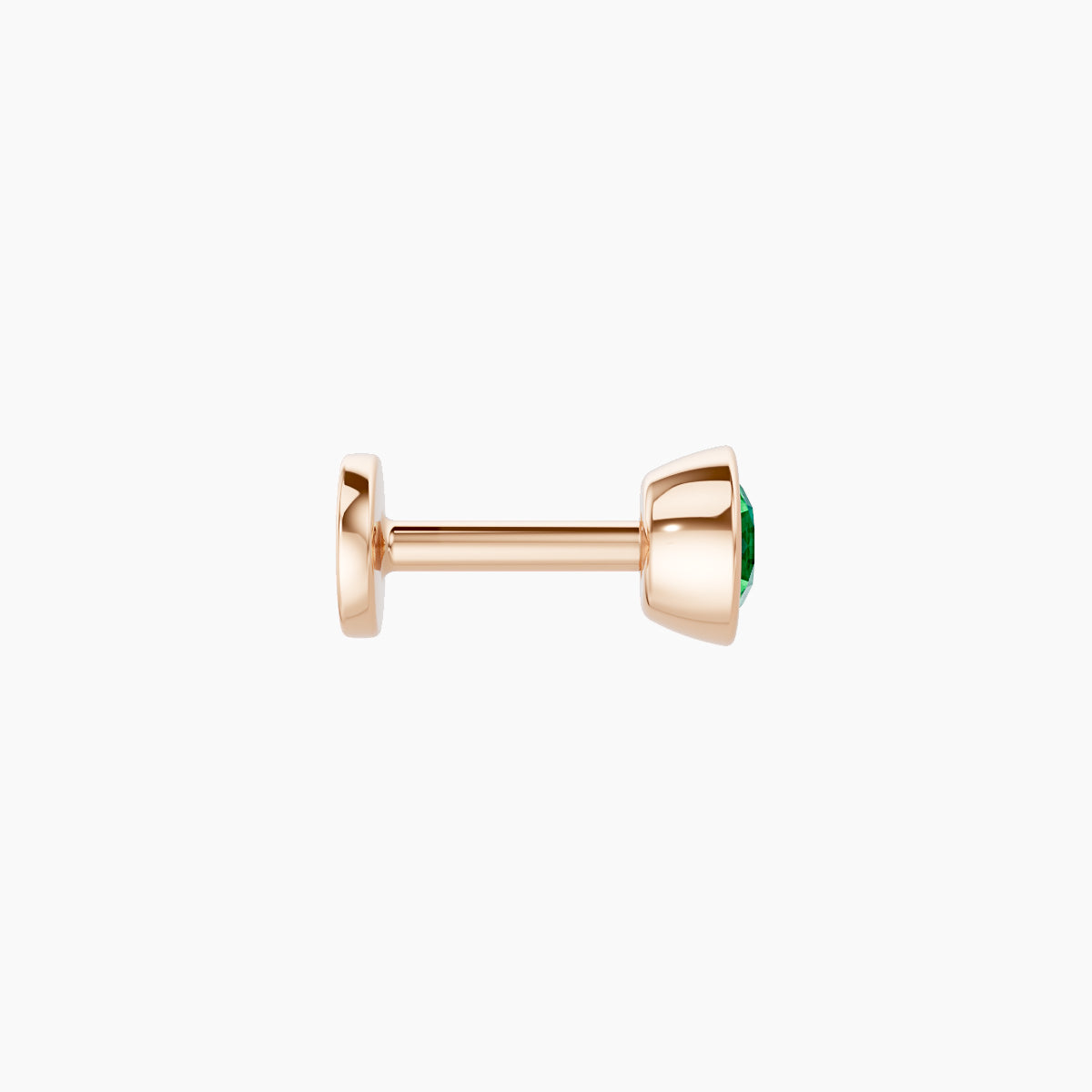 Eos | 18k Rose Gold 5 mm 4 mm Round Emerald Piercing