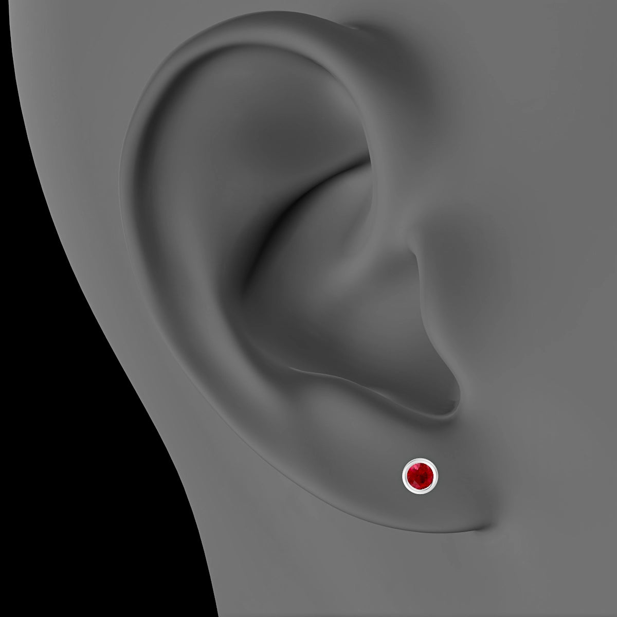 Eos | 18k White Gold 5 mm 4 mm Round Ruby Piercing