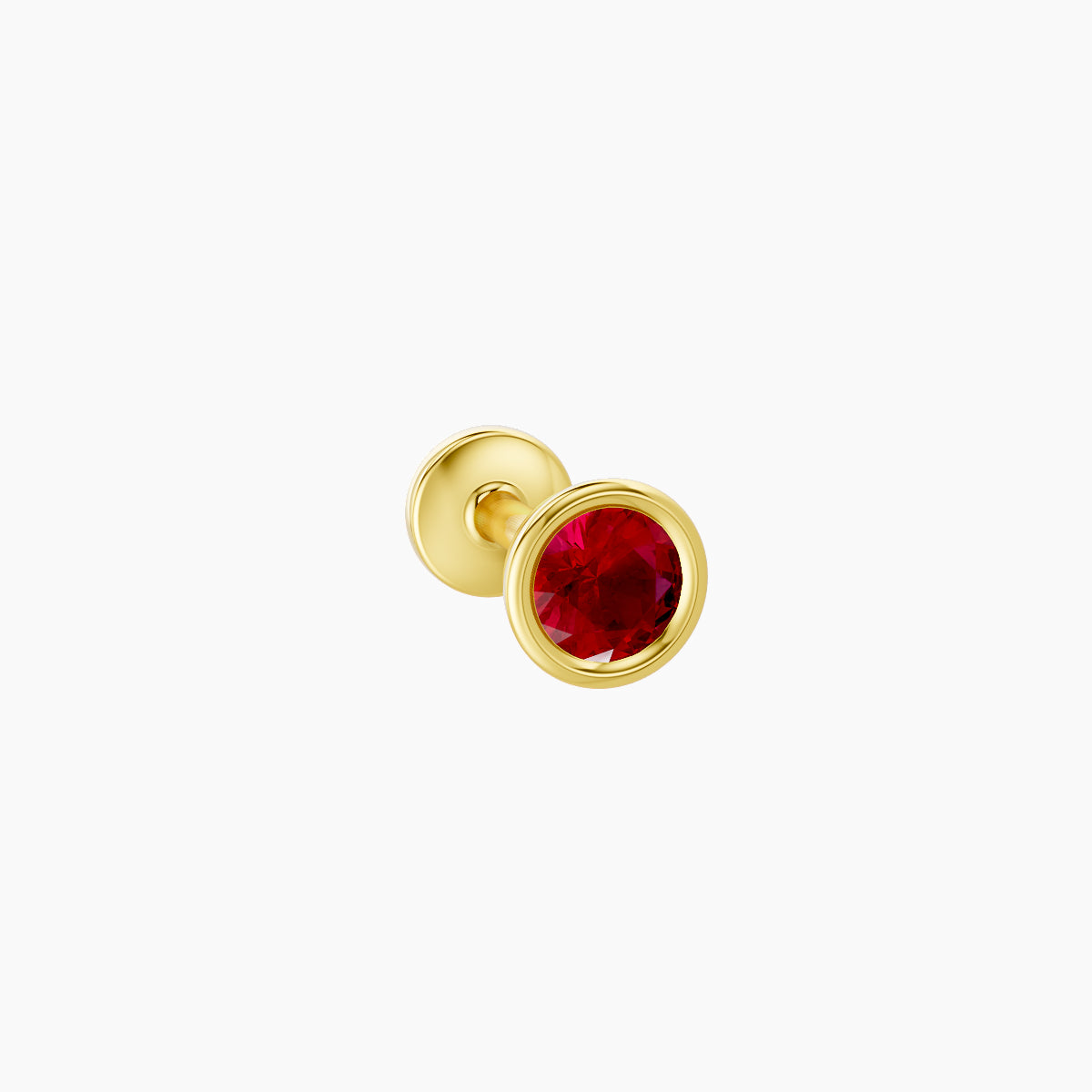 Eos | 18k Yellow Gold 5 mm 4 mm Round Ruby Piercing