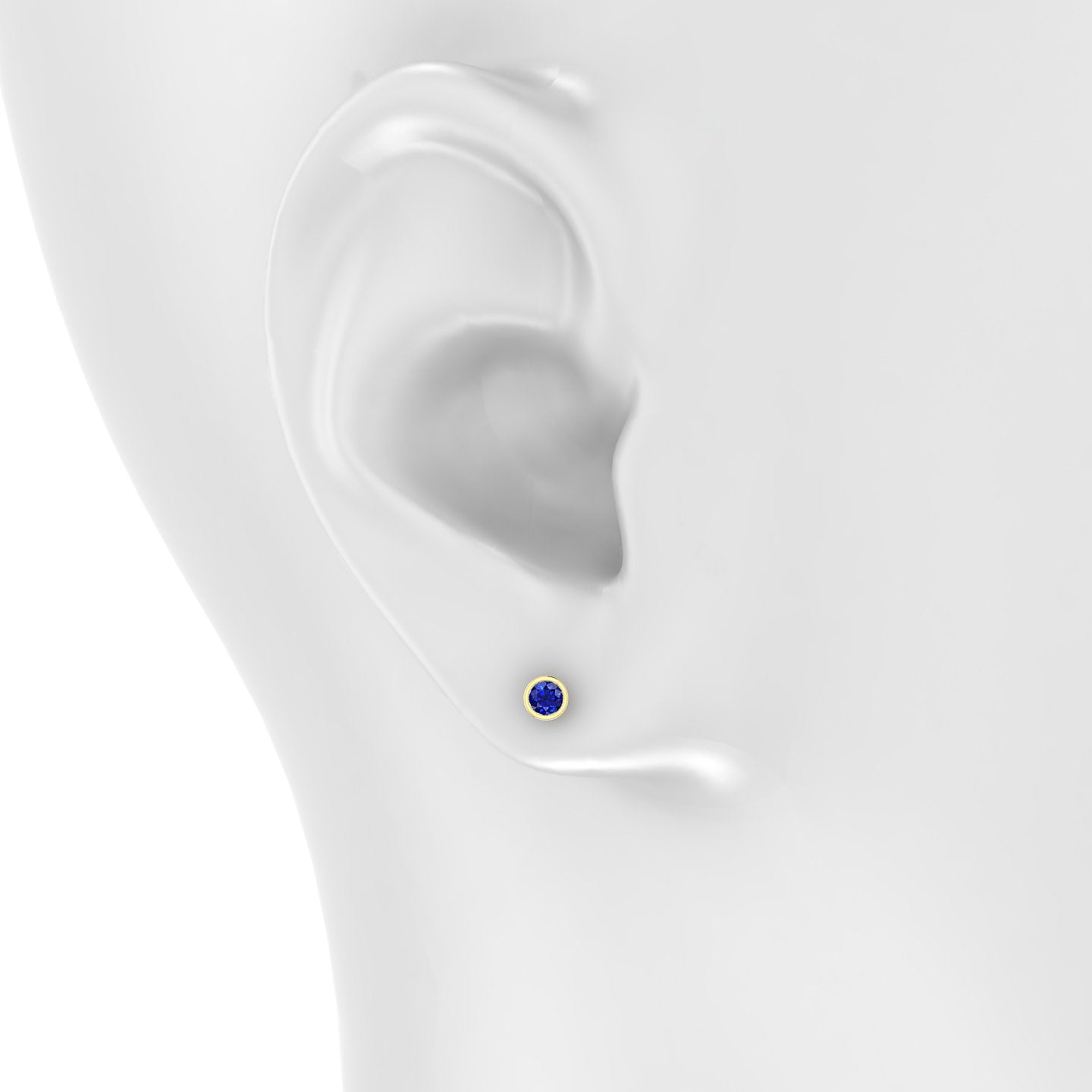 Eos | 18k Yellow Gold 5 mm 4 mm Round Sapphire Piercing