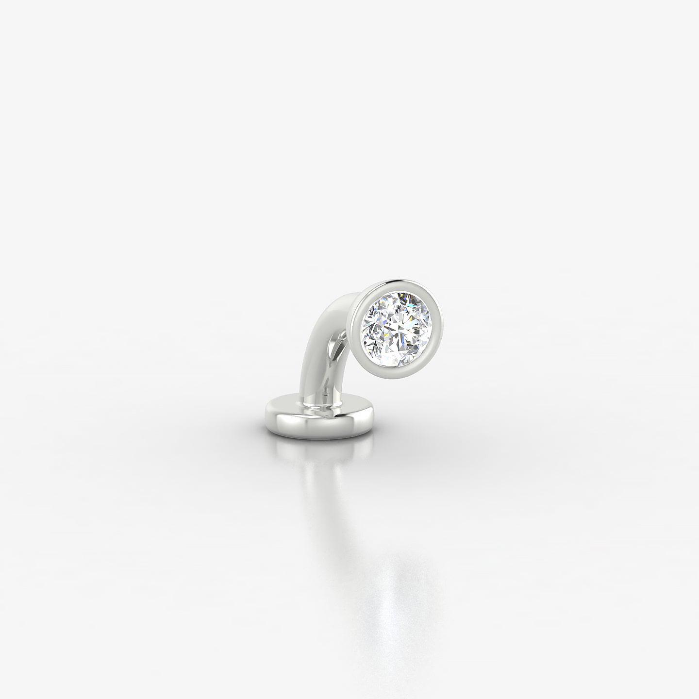 Eos | 18k White Gold 4 mm 6 mm Round Diamond Floating Navel Piercing