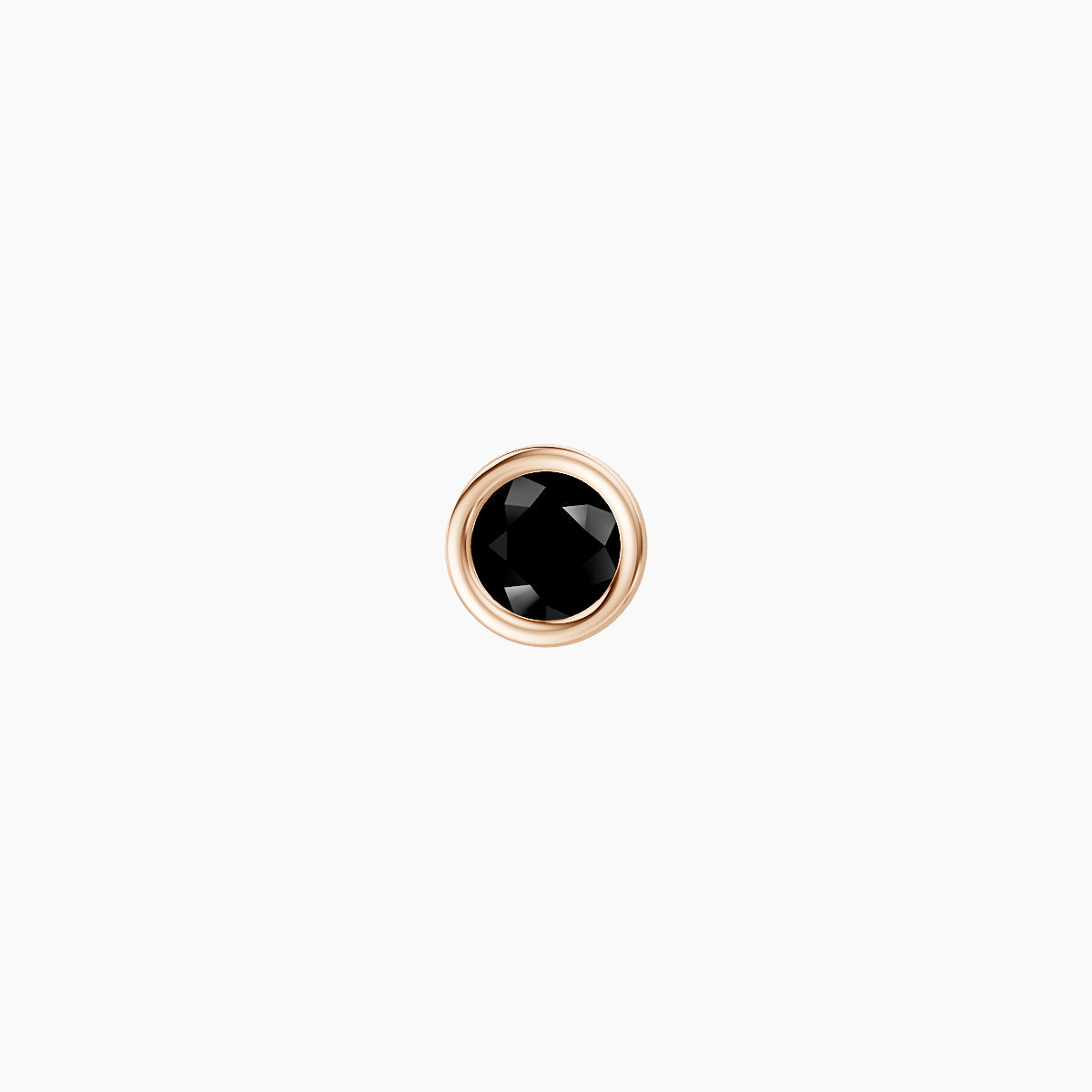 Eos | 18k Rose Gold 6.5 mm 4 mm Round Black Diamond Nose Piercing