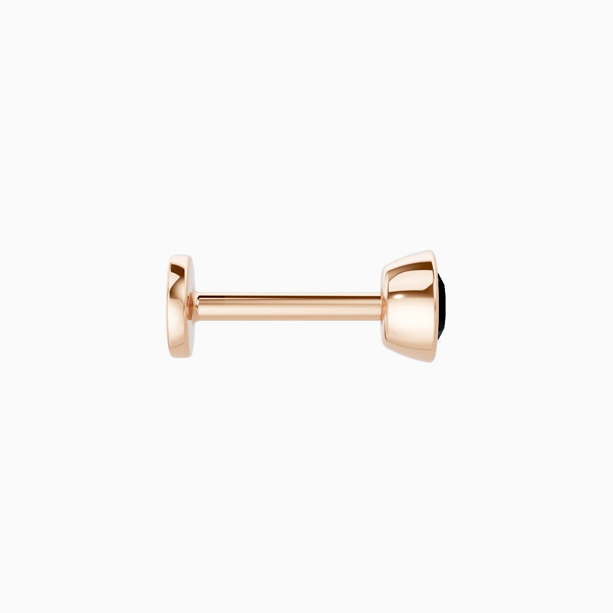 Eos | 18k Rose Gold 6.5 mm 4 mm Round Black Diamond Nose Piercing