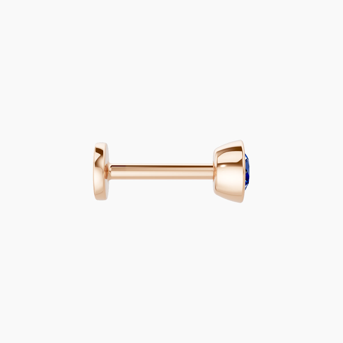 Eos | 18k Rose Gold 6.5 mm 4 mm Round Sapphire Nose Piercing