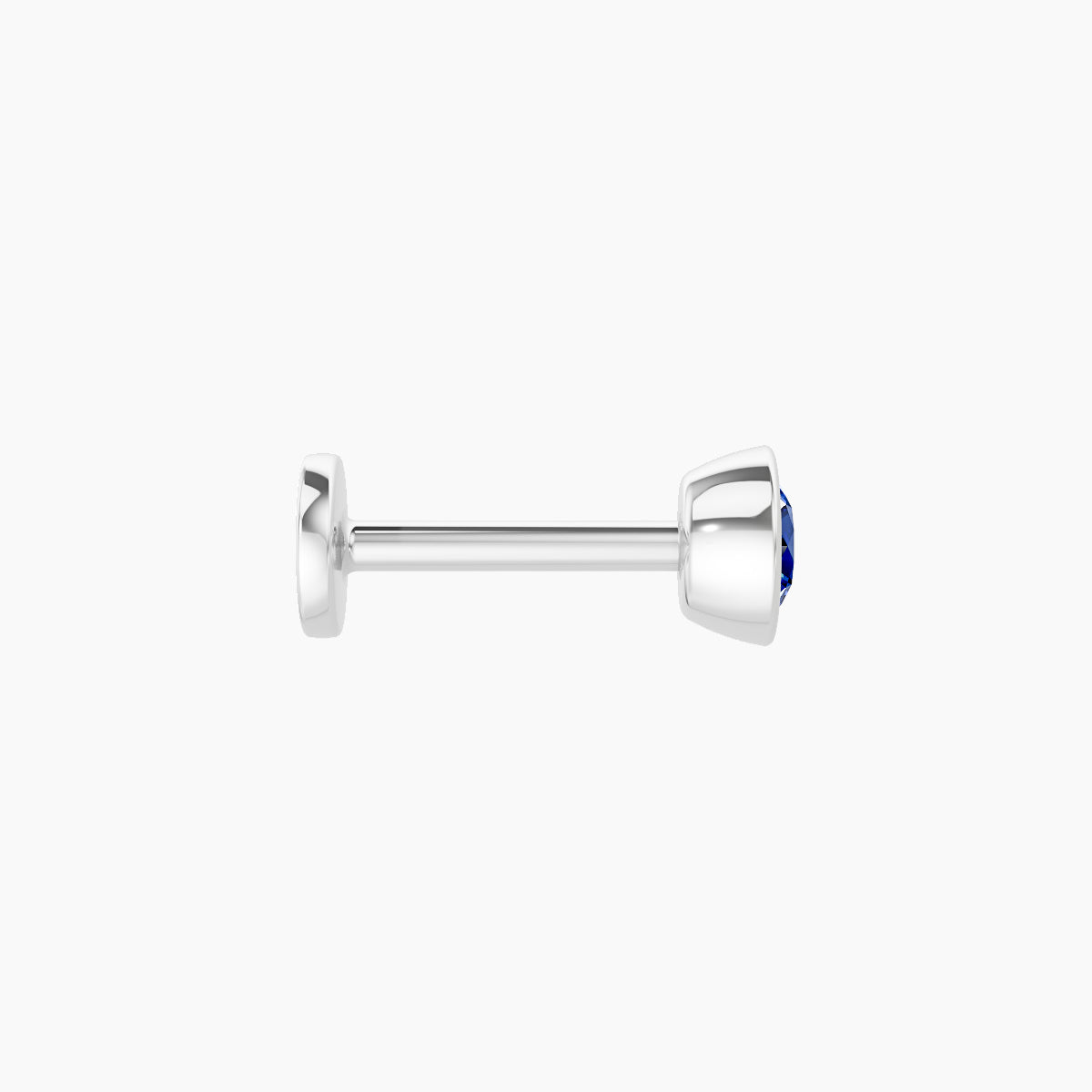 Eos | 18k White Gold 6.5 mm 4 mm Round Sapphire Nose Piercing