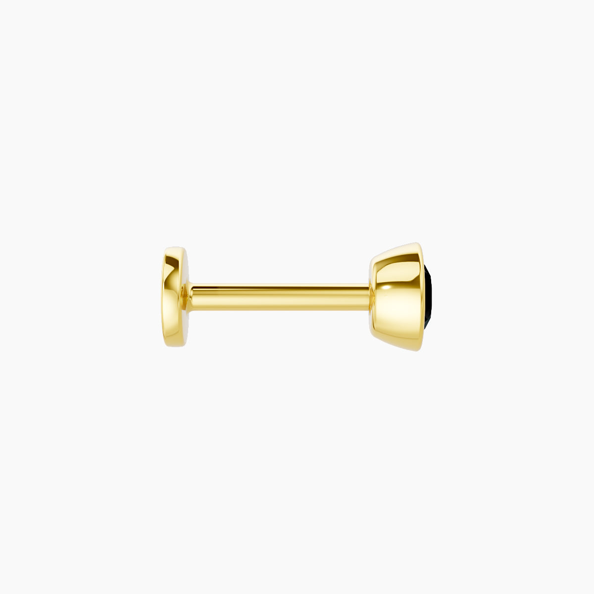 Eos | 18k Yellow Gold 6.5 mm 4 mm Round Black Diamond Nose Piercing