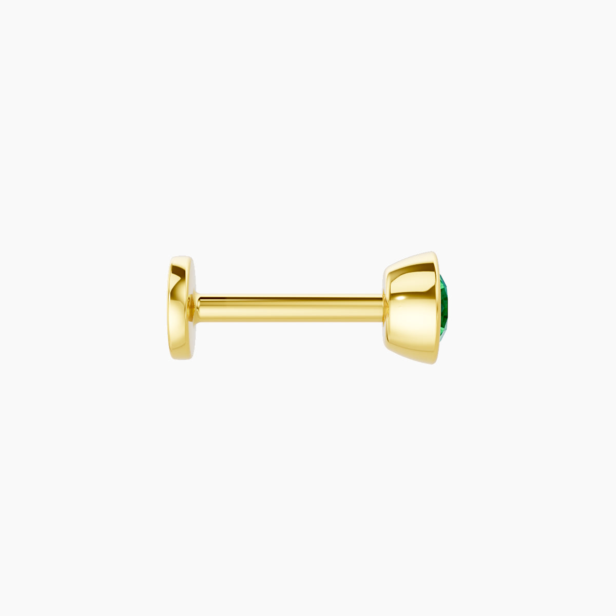 Eos | 18k Yellow Gold 6.5 mm 4 mm Round Emerald Nose Piercing