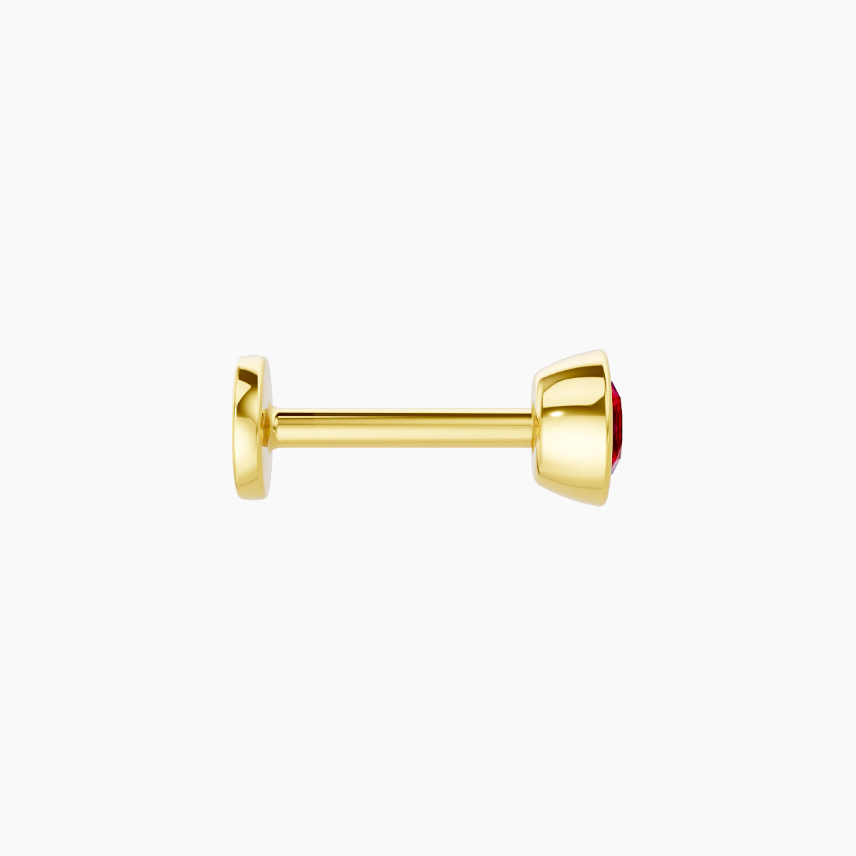 Eos | 18k Yellow Gold 6.5 mm 4 mm Round Ruby Nose Piercing