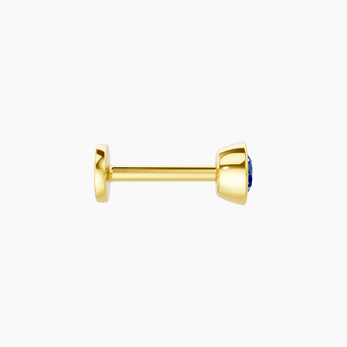 Eos | 18k Yellow Gold 6.5 mm 4 mm Round Sapphire Nose Piercing