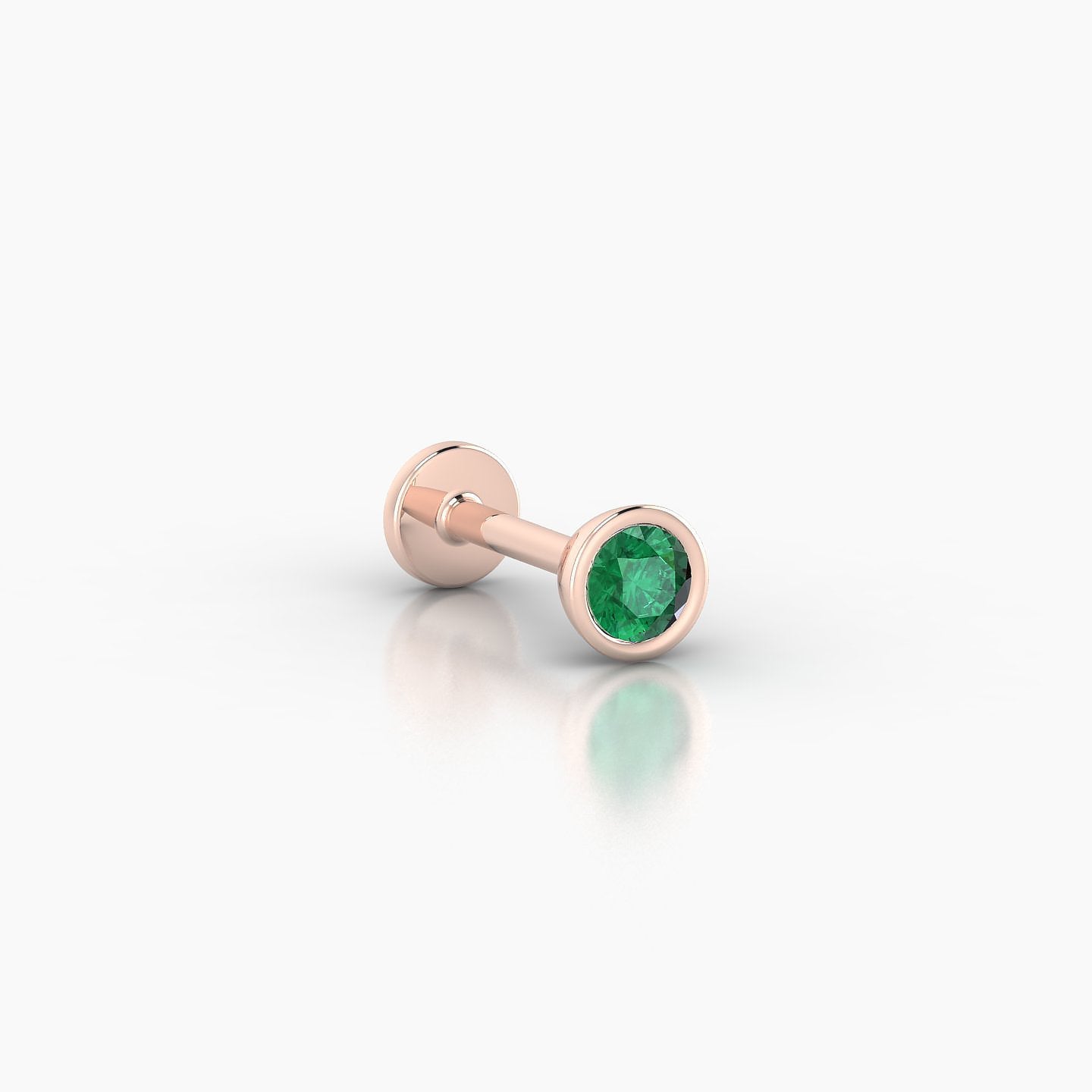 Eos | 18k Rose Gold 6.5 mm 4 mm Round Emerald Nostril Piercing